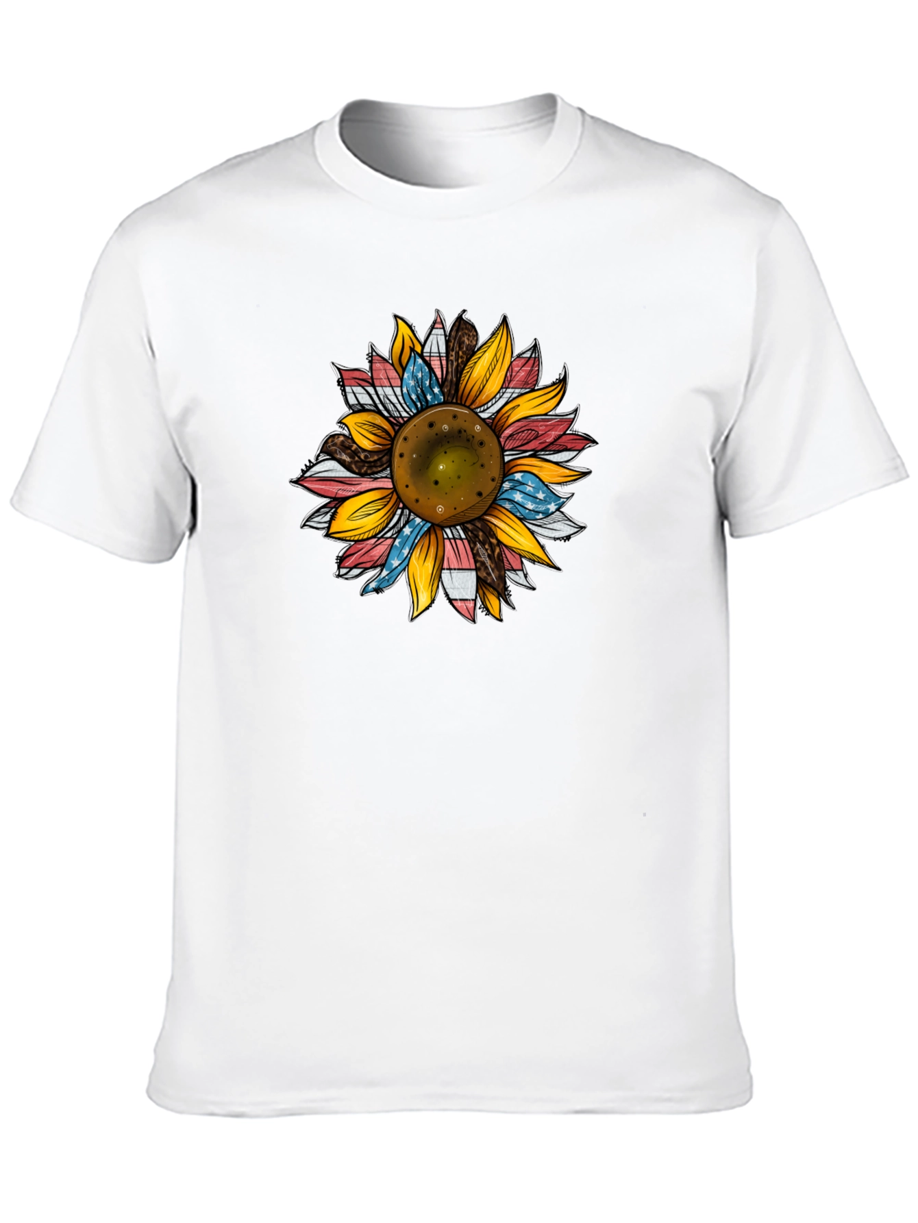Black Patriotic Sunflower Graphic Tee - Black view 10