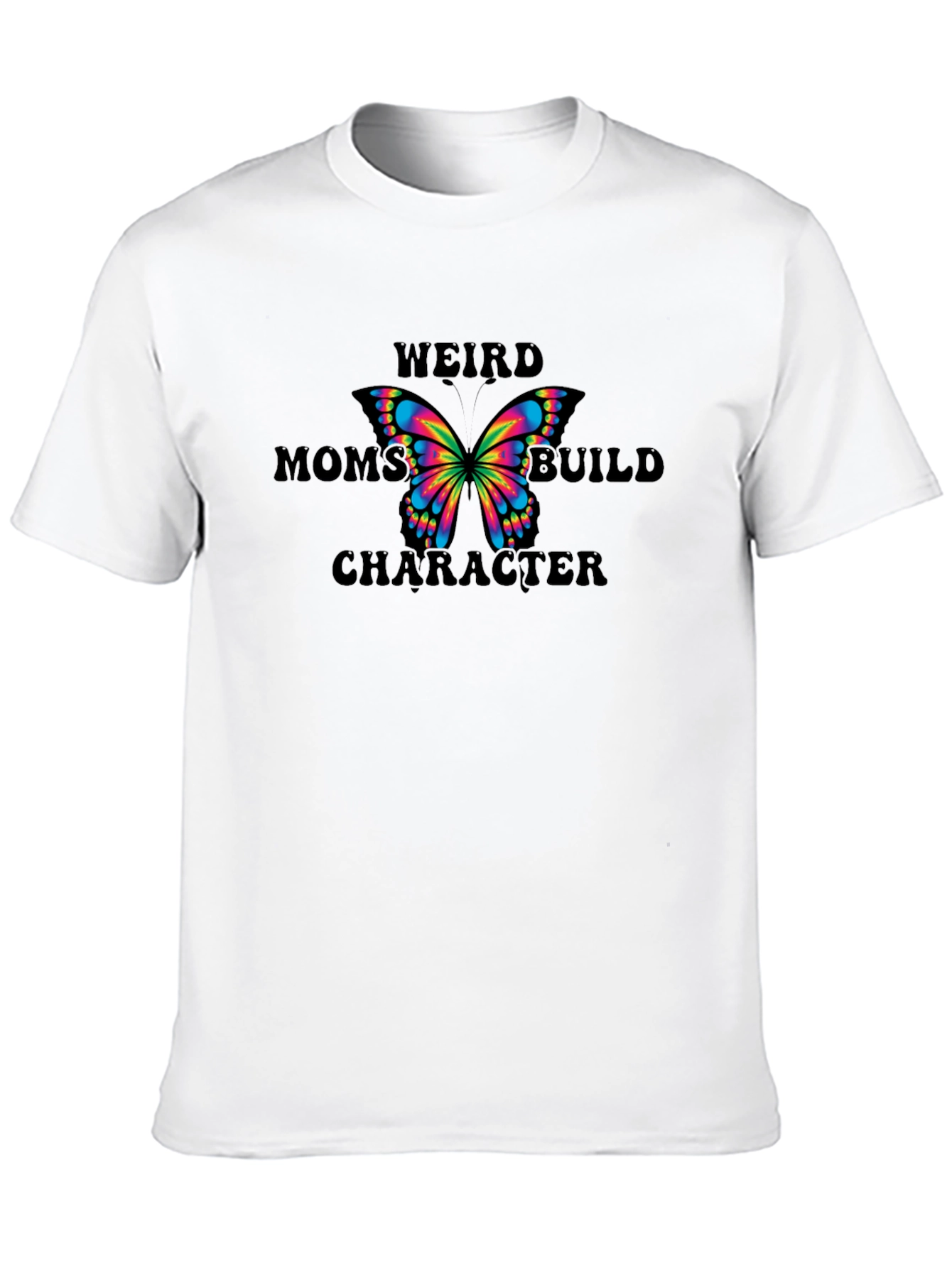 Black Weird Moms Build Character Butterfly T-Shirt view 10