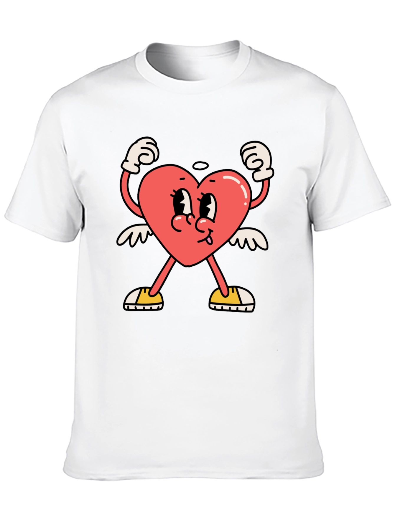 Black Heart Character Graphic Tee - Black Cotton T-Shirt view 10