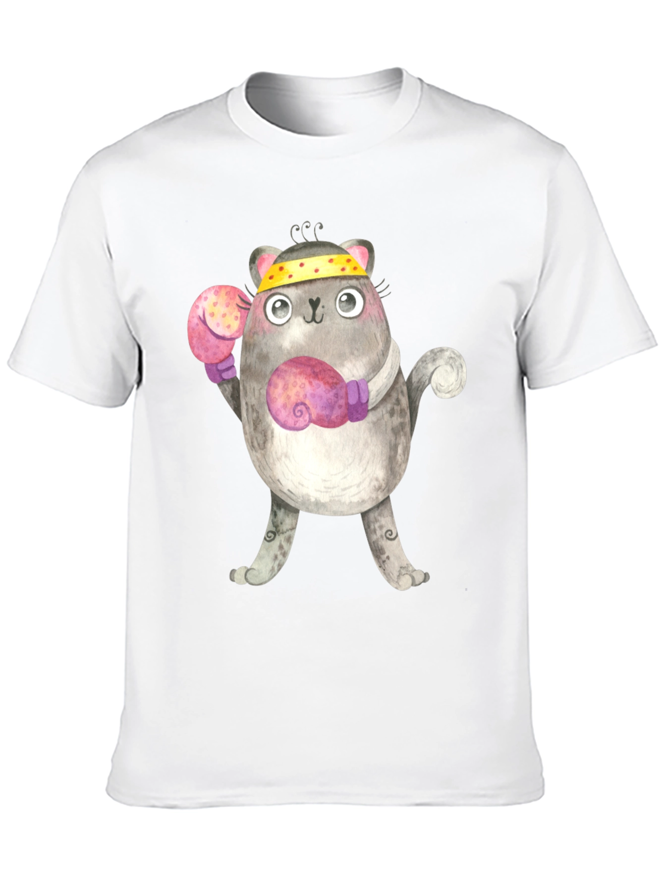 Black Funny Boxing Cat T-Shirt view 10