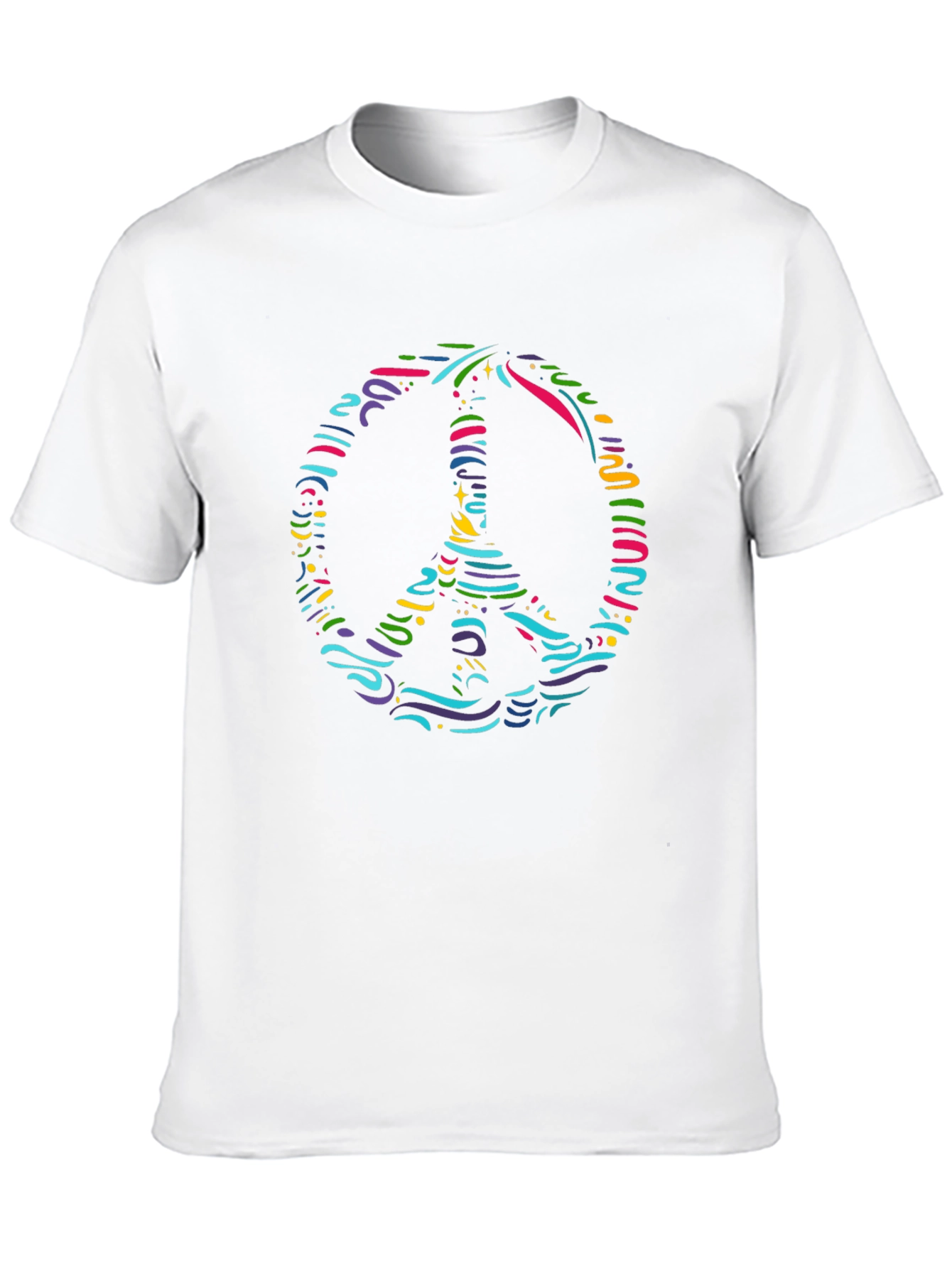 Black Peace Sign Graphic Tee - Colorful Design view 10