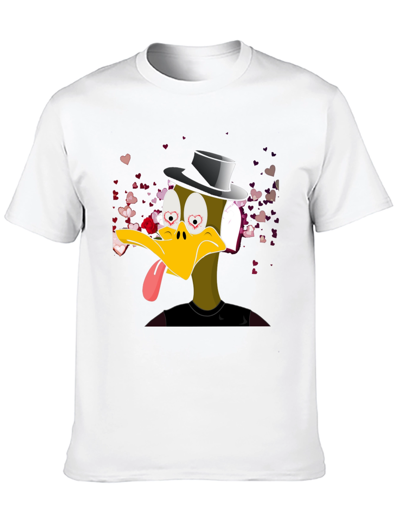 Black Funny Duck Valentine's T-Shirt view 10