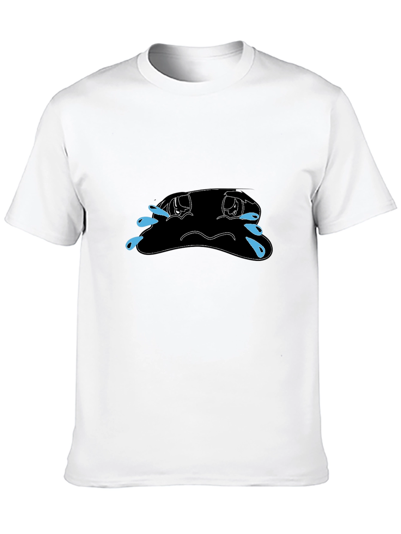 Black Sad Blob Crying Tears T-Shirt - Mens view 10