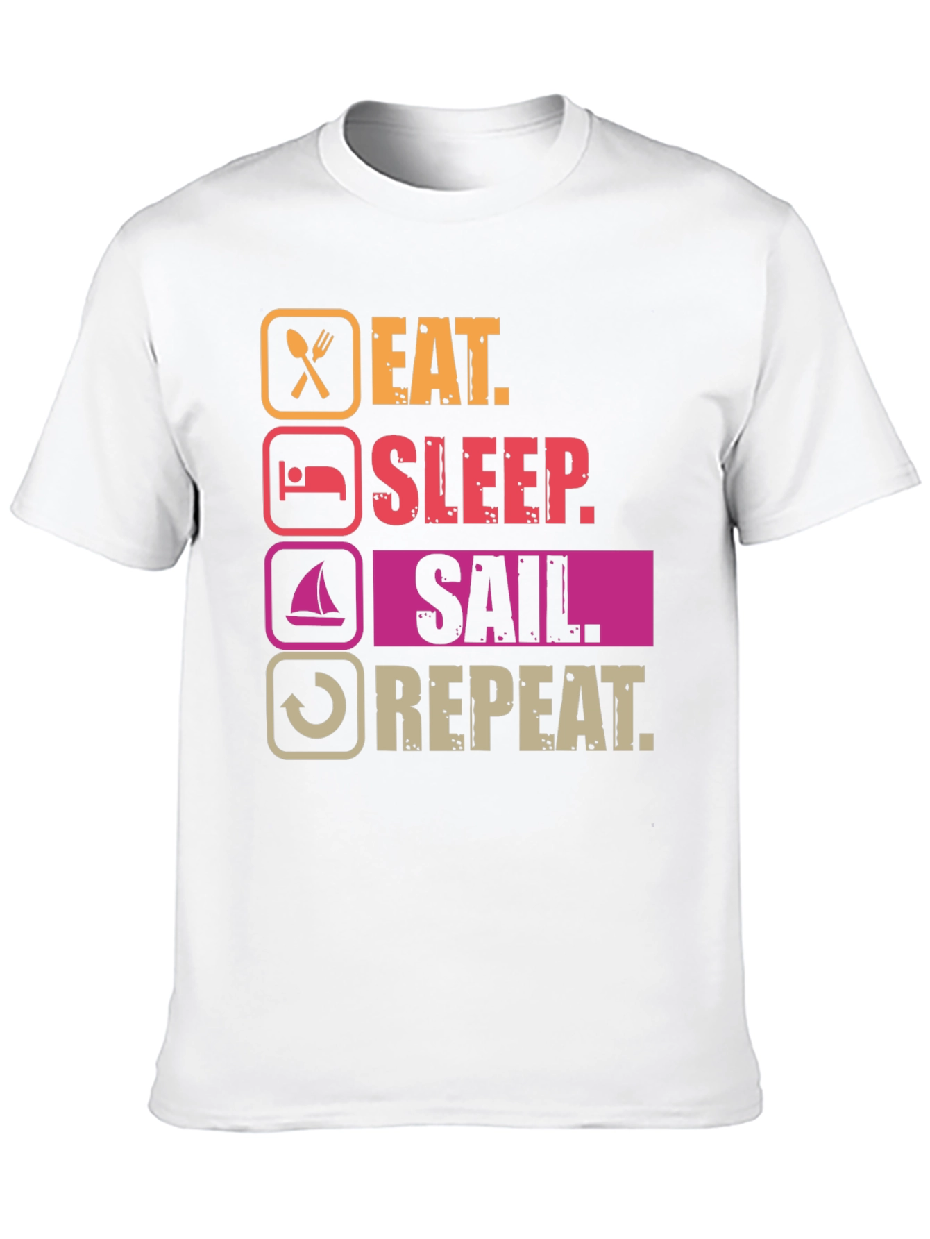 Black Eat Sleep Sail Repeat T-Shirt - Boating Life Apparel view 10