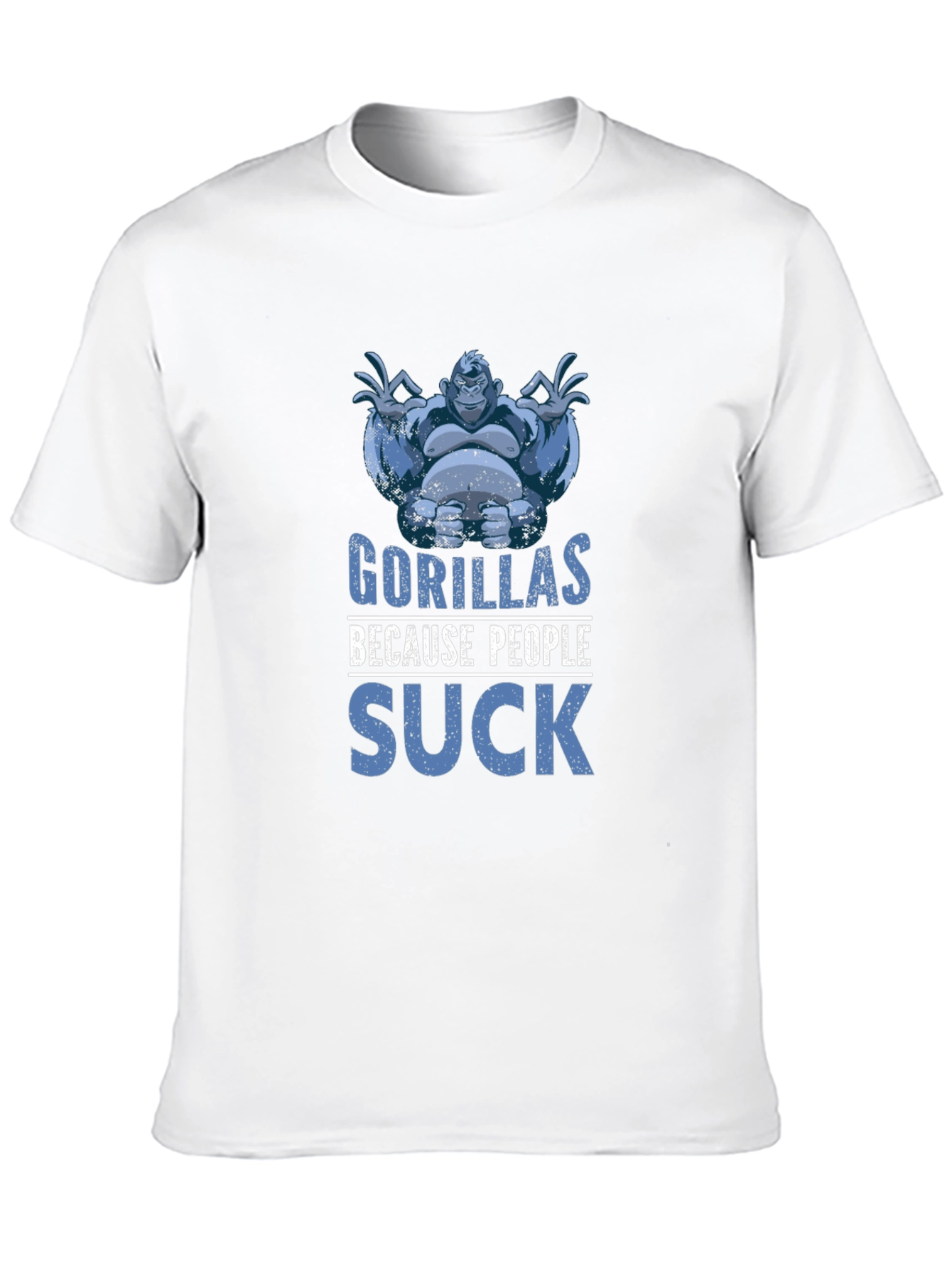 Black Gorillas Because People Suck Black T-Shirt view 10
