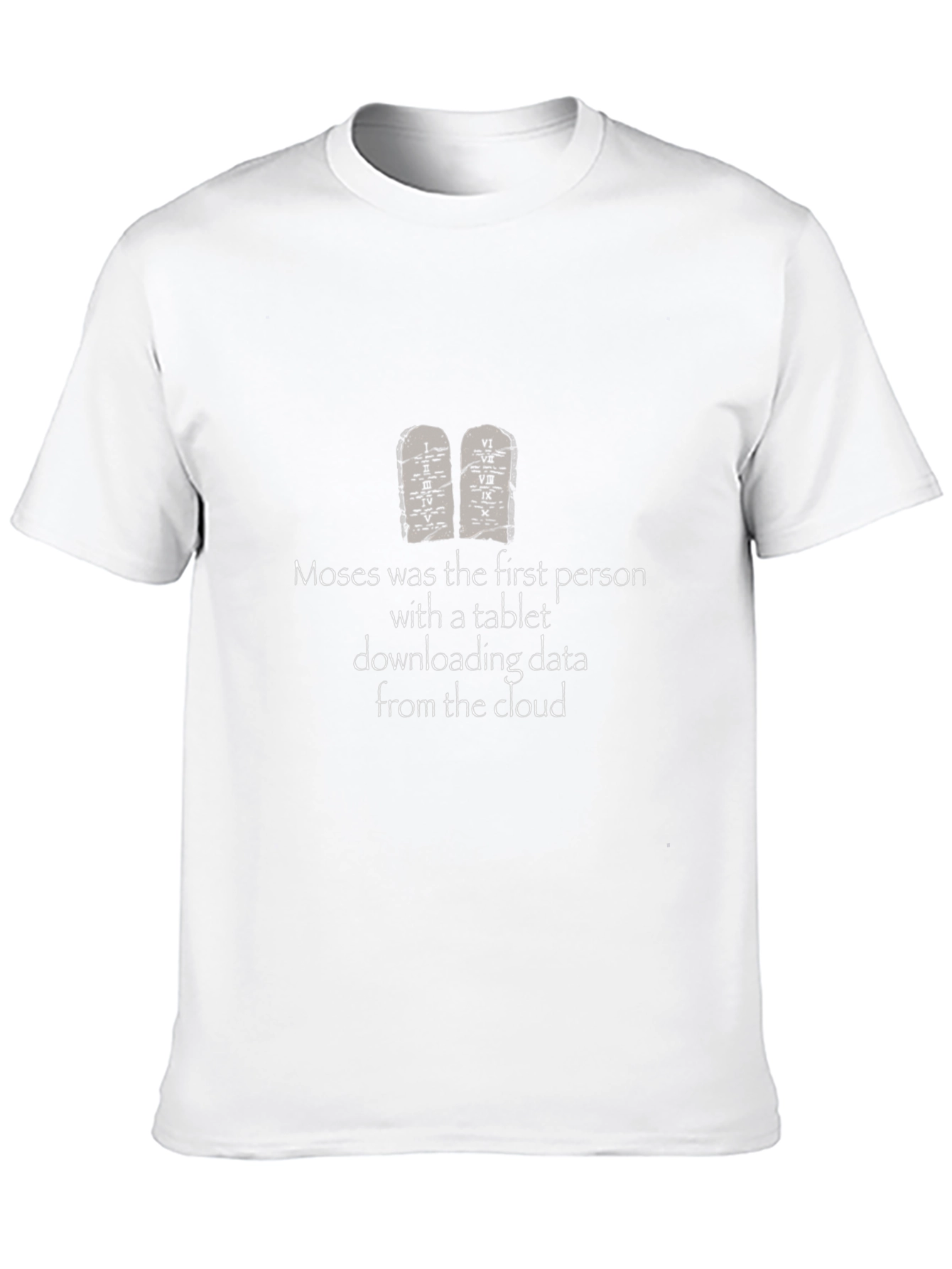 Black Moses Tablet Cloud Funny T-Shirt view 10