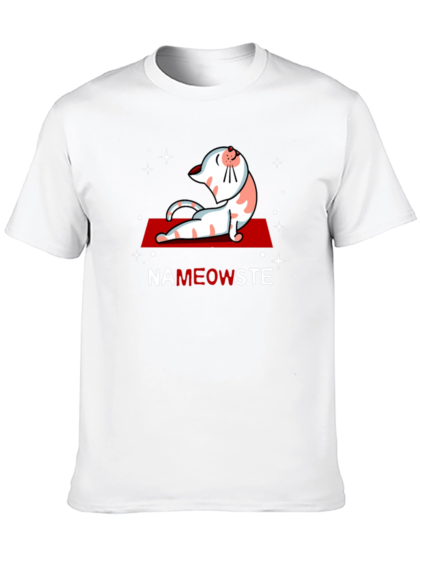 Black NaMEOWste Cat Yoga T-Shirt - Black Cotton Tee view 10