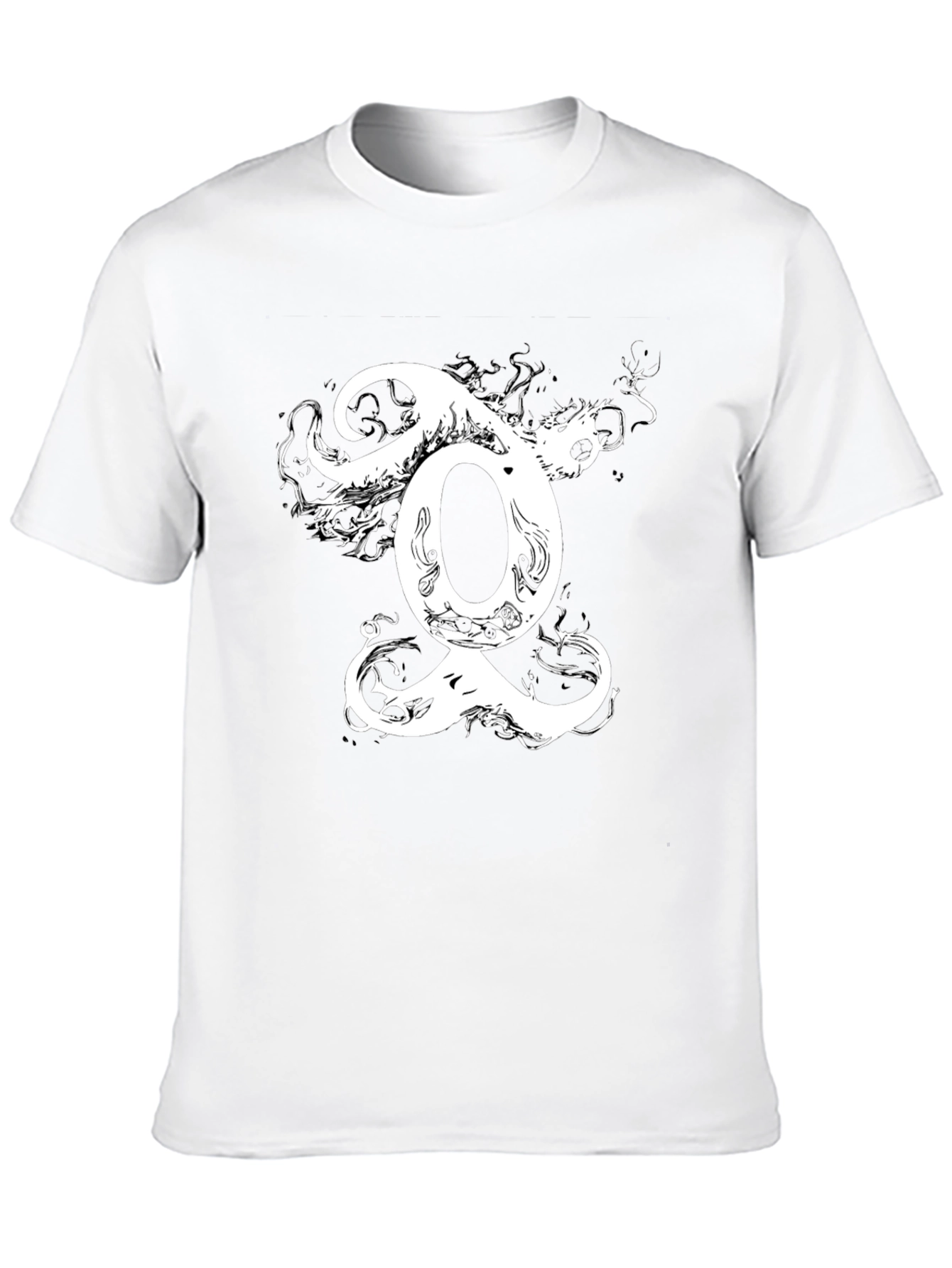 Black Black T-Shirt with Unique White Graphic Design view 10