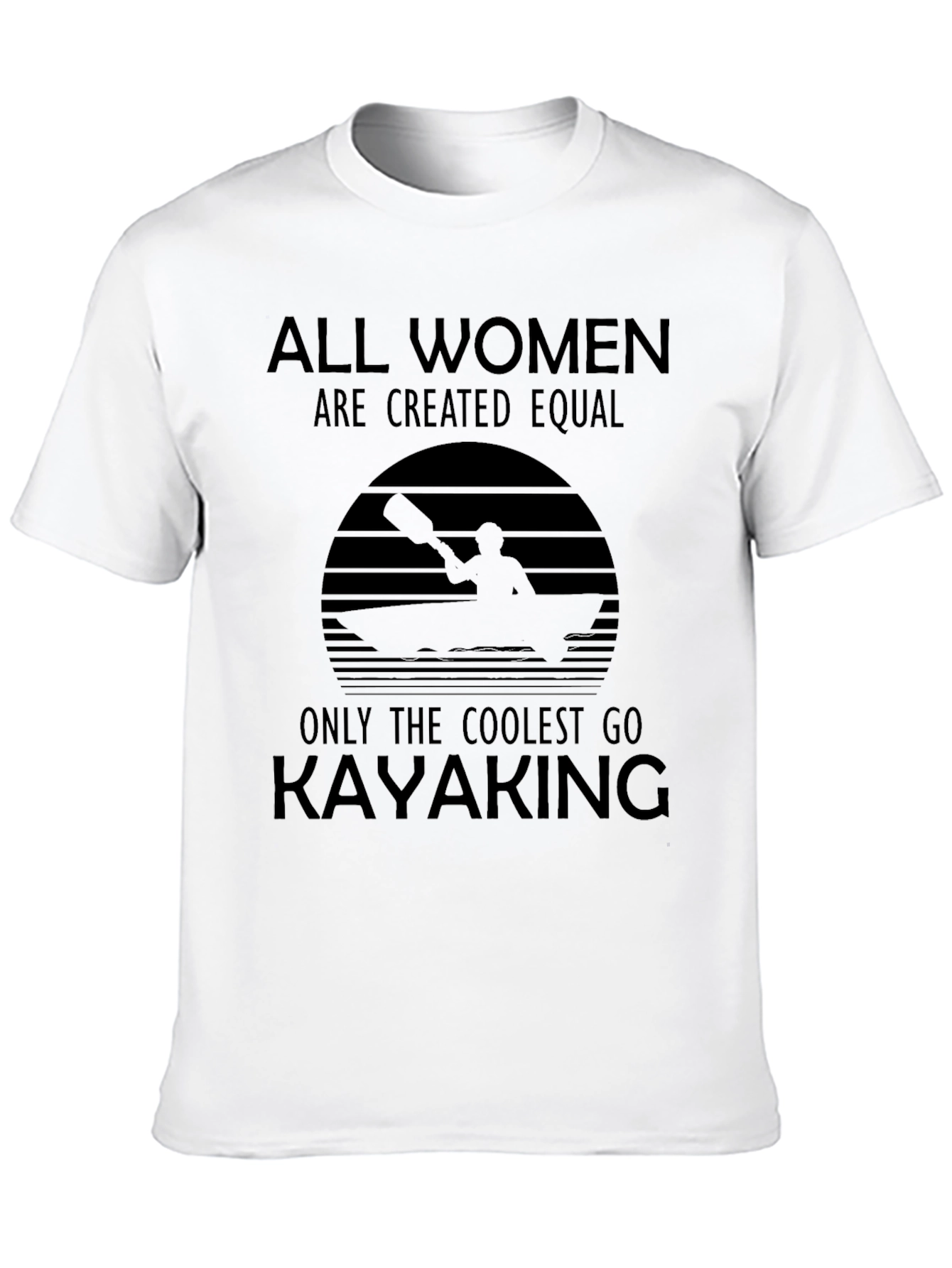 Black Coolest Women Kayaking T-Shirt view 10