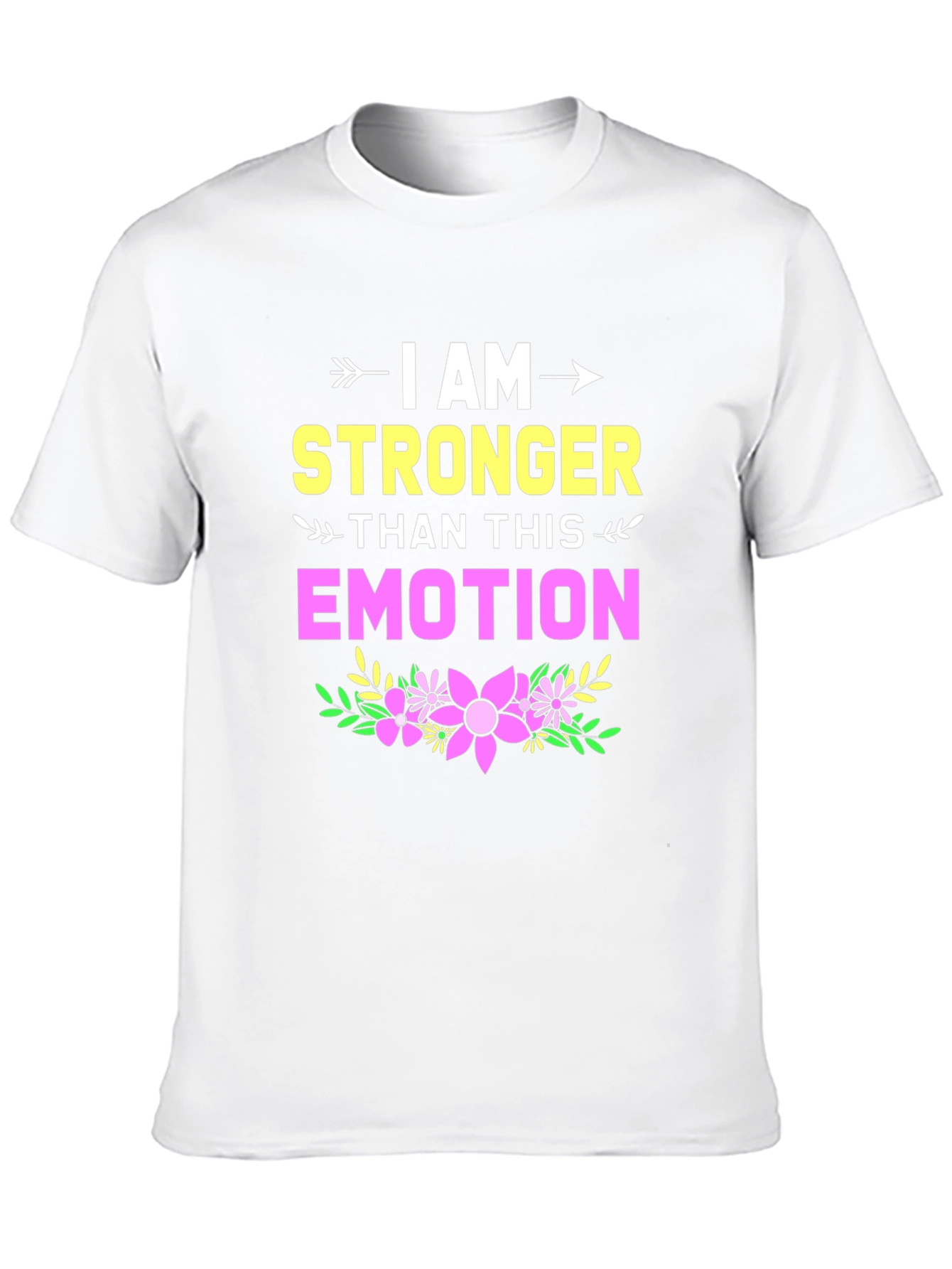 Black I Am Stronger Than This Emotion Graphic Tee view 10