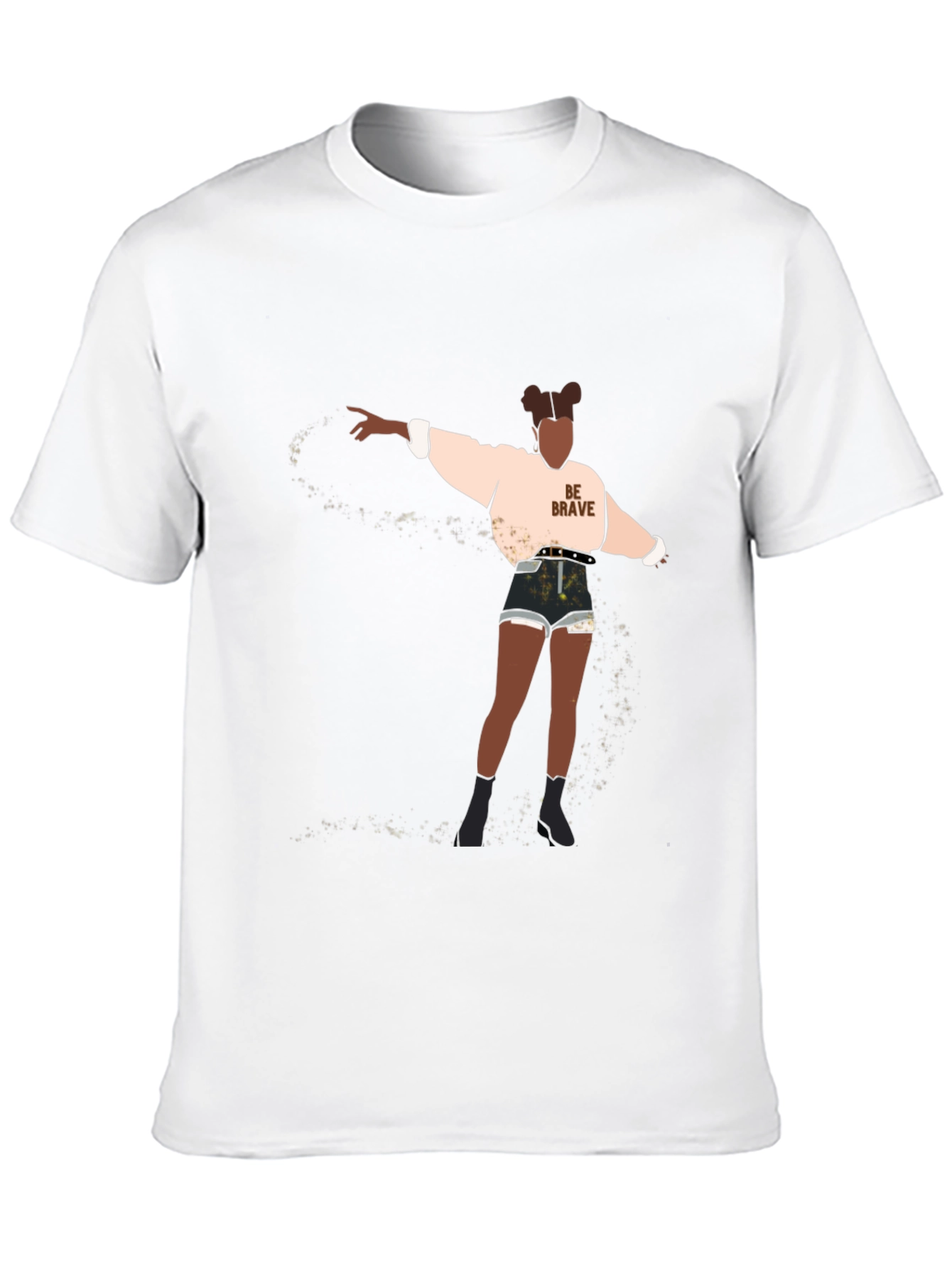 Black Be Brave Graphic Tee - Black Cotton Blend view 10