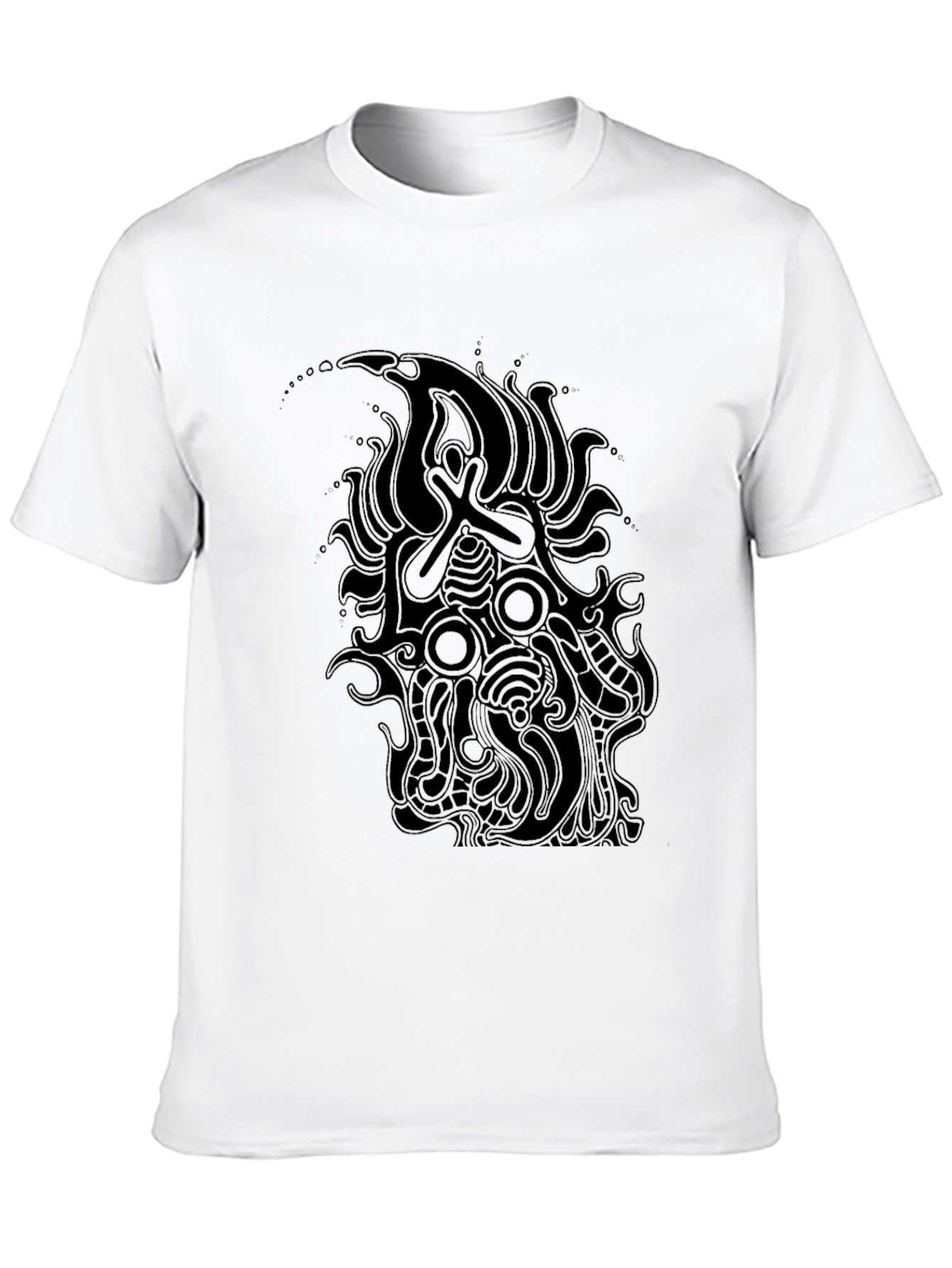 Black Abstract Graphic Print Men's T-Shirt view 10