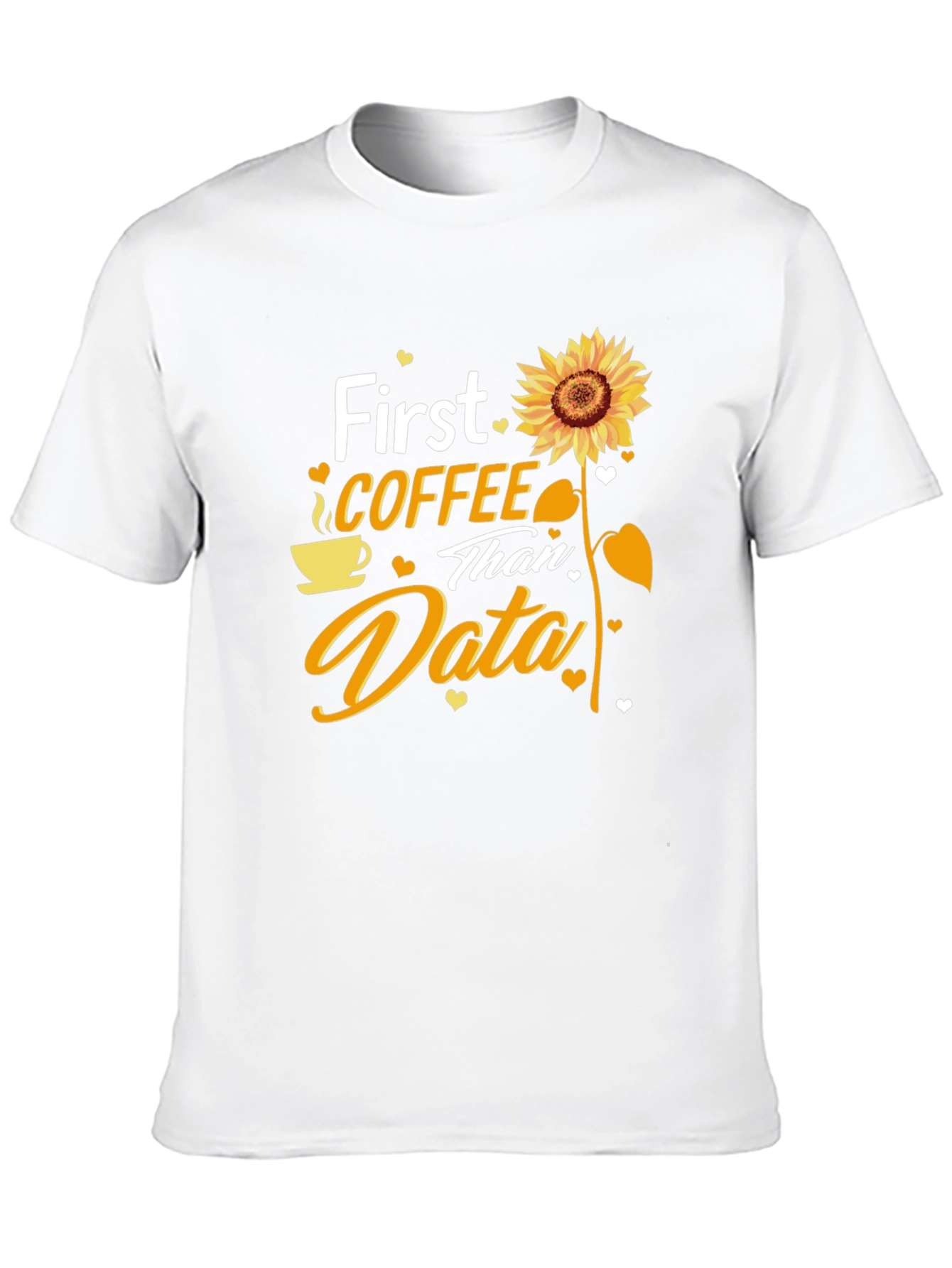 Black Coffee and Data T-Shirt - Sunflower Design view 10