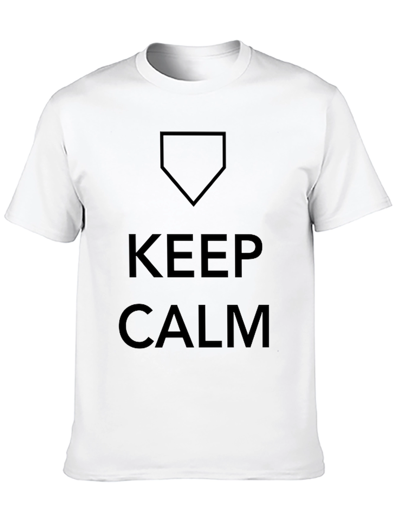 Black Keep Calm Baseball Home Plate Graphic T-Shirt view 10