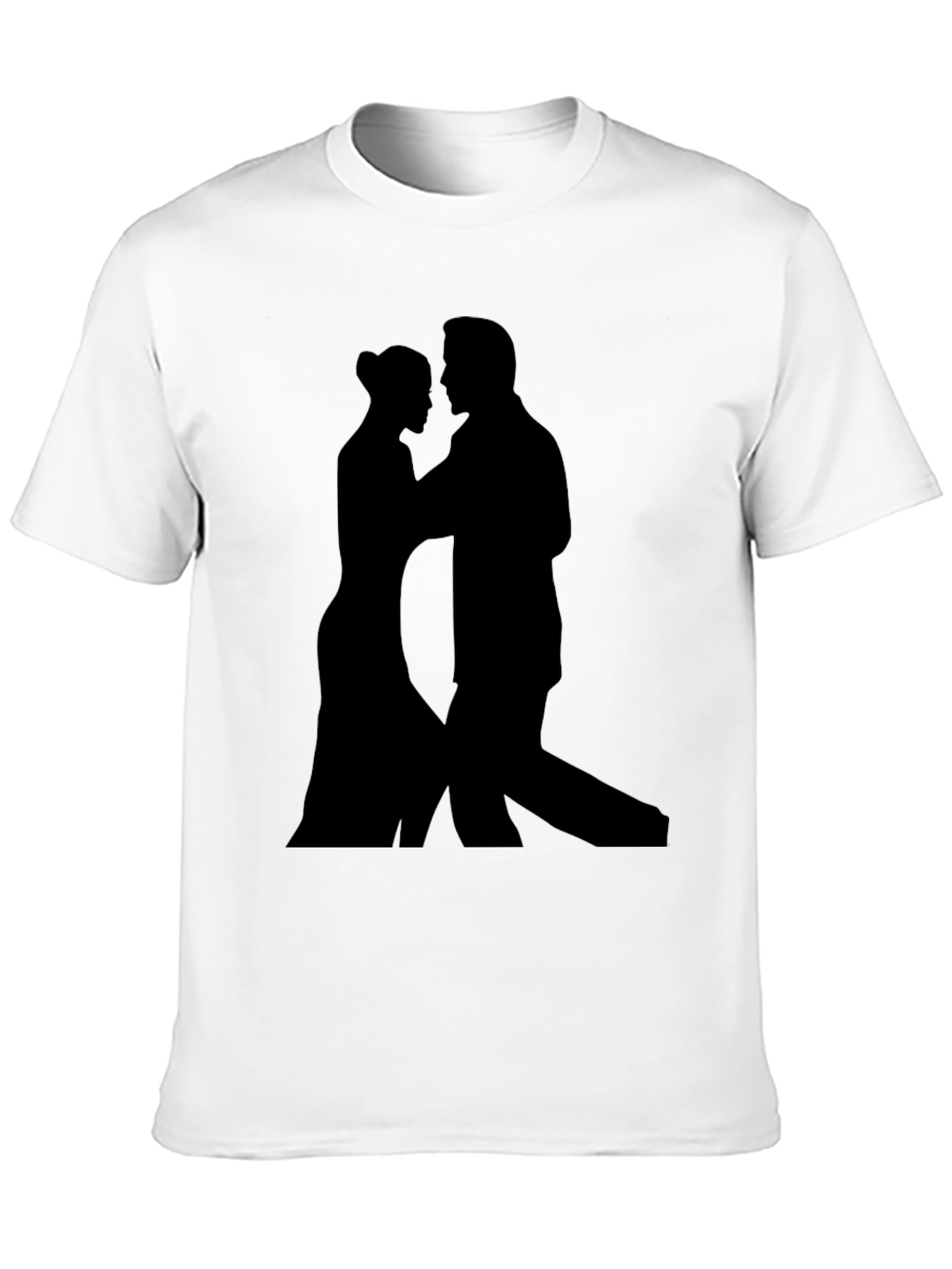 Black Silhouette Tango Lovers Tee - Stylish Black T-Shirt view 10