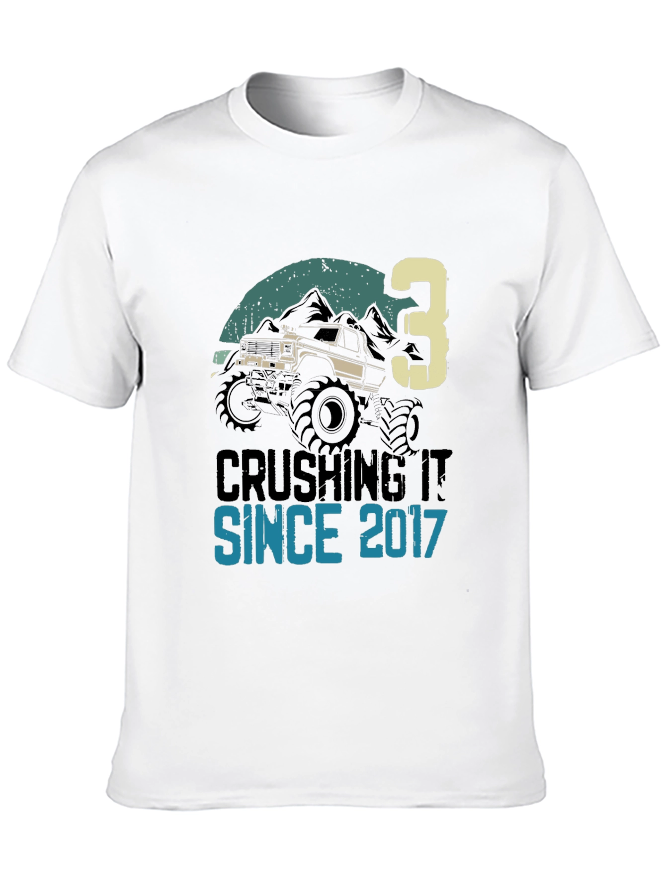 Crushing It Since 2017 3rd Birthday Monster Truck T-Shirt - 10