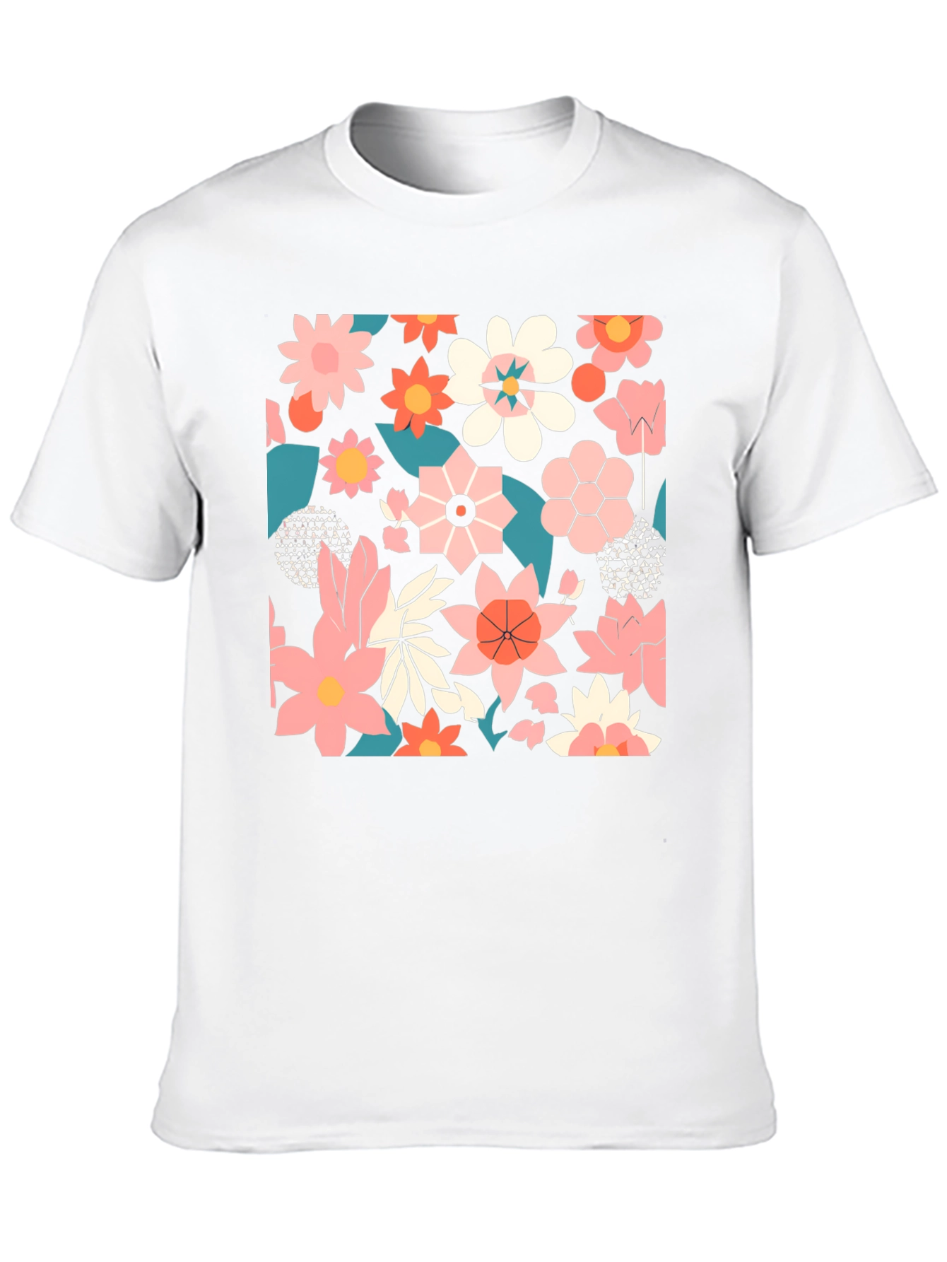 Black Floral Print Black T-Shirt view 10