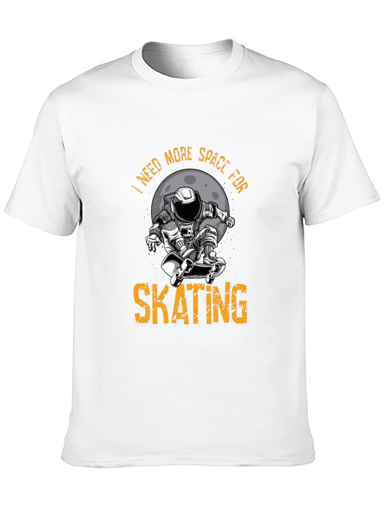 Black Skating Astronaut Graphic T-Shirt view 10