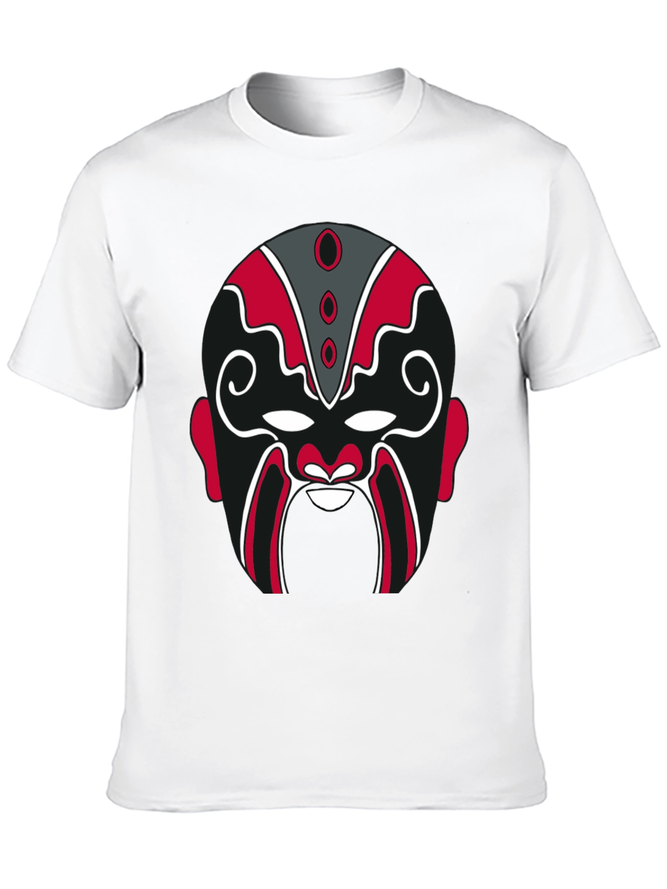 Black Dramatic Mask Graphic Tee - Stylish Black T-Shirt view 10