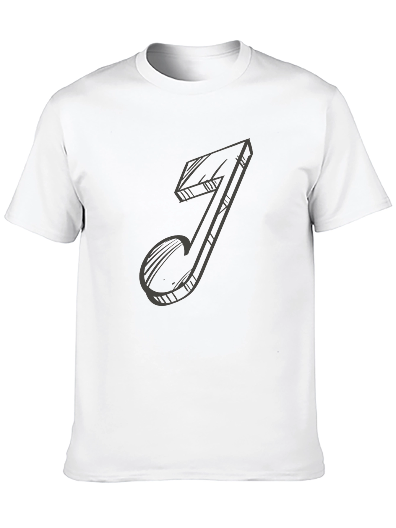 Black Music Note Sketch Black T-Shirt view 10