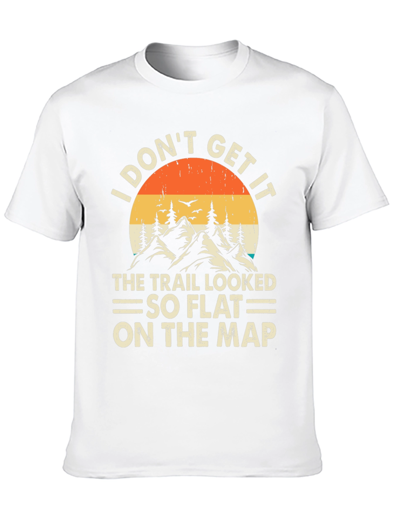 Black Funny Hiking T-Shirt - So Flat On The Map view 10