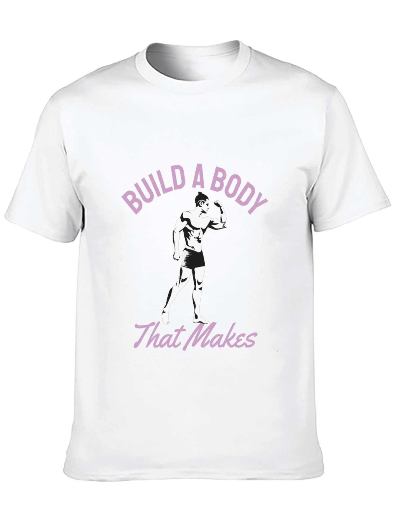 Black Build a Body Motivational Graphic T-Shirt view 10