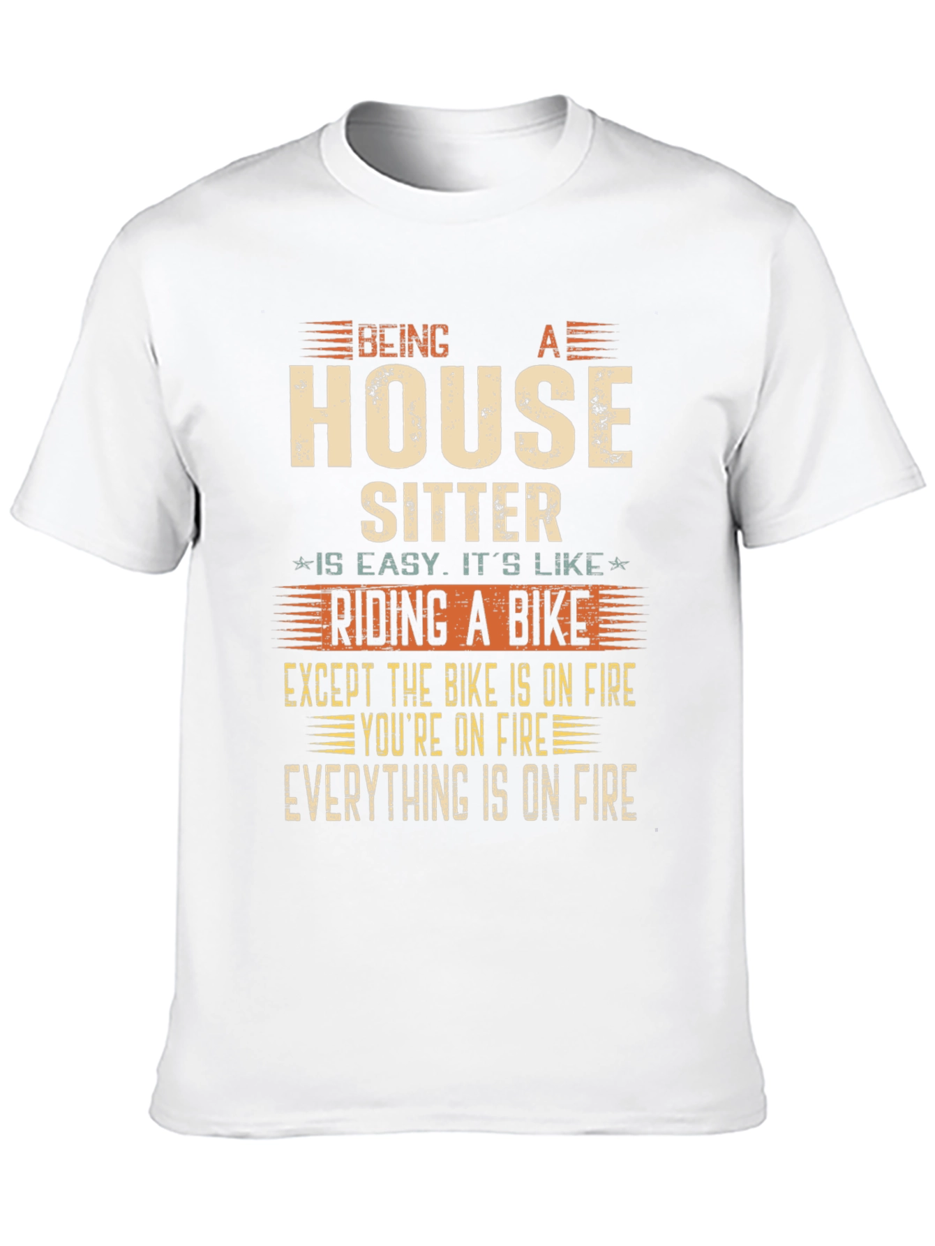 Black House Sitter Humor T-Shirt, Novelty Graphic Tee view 10