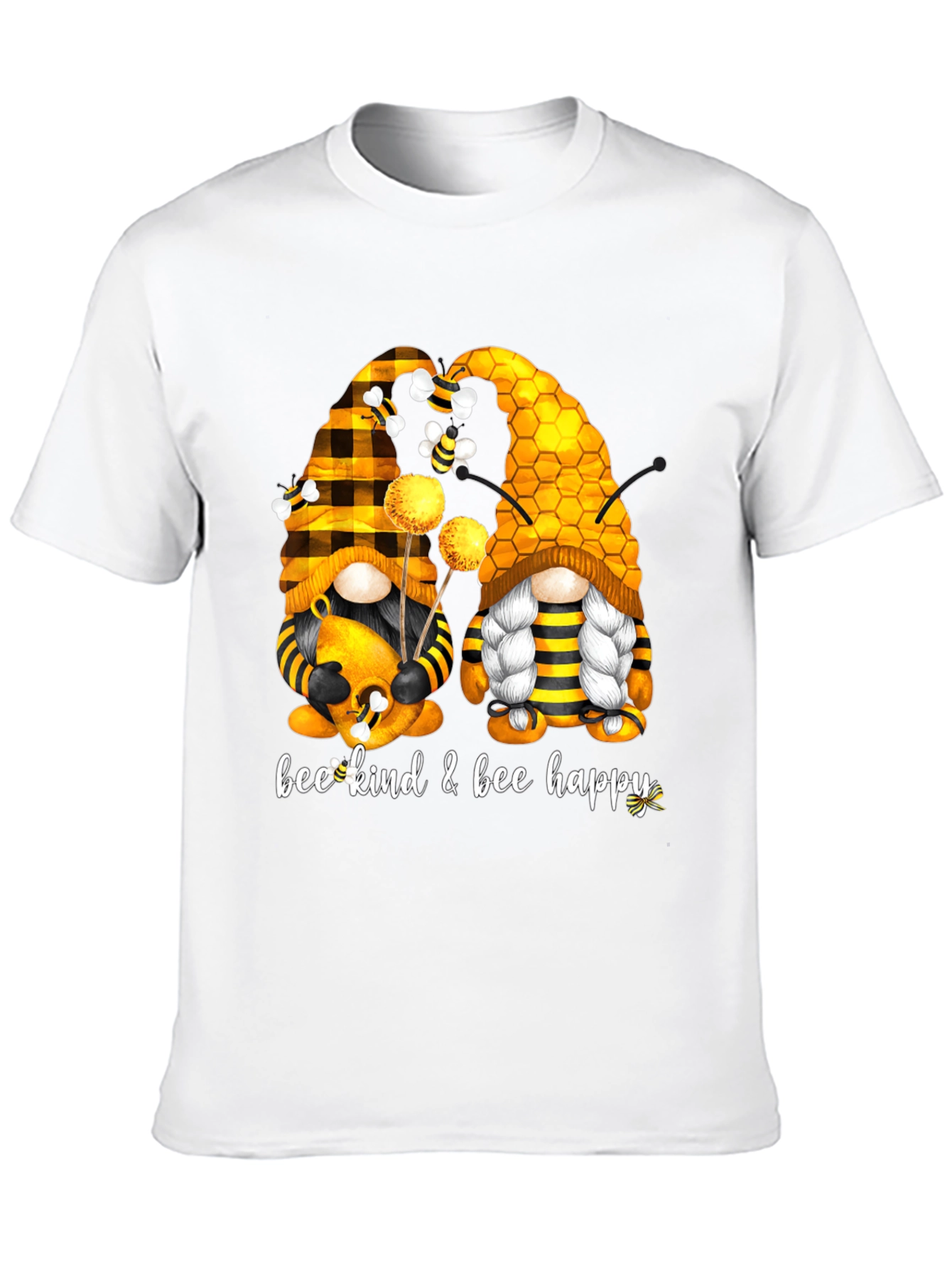 Black Bee Kind & Happy Gnome T-Shirt view 10