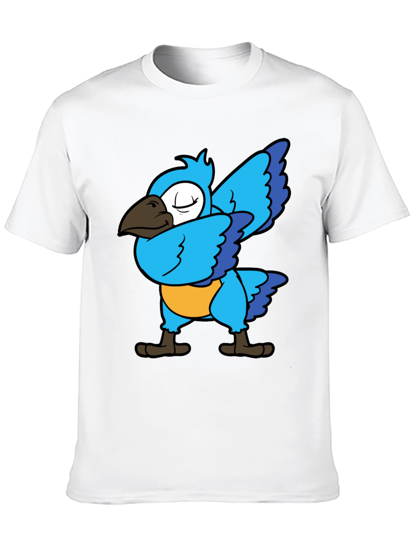 Black Dabbing Parrot T-Shirt - Blue Bird Dance Tee view 10