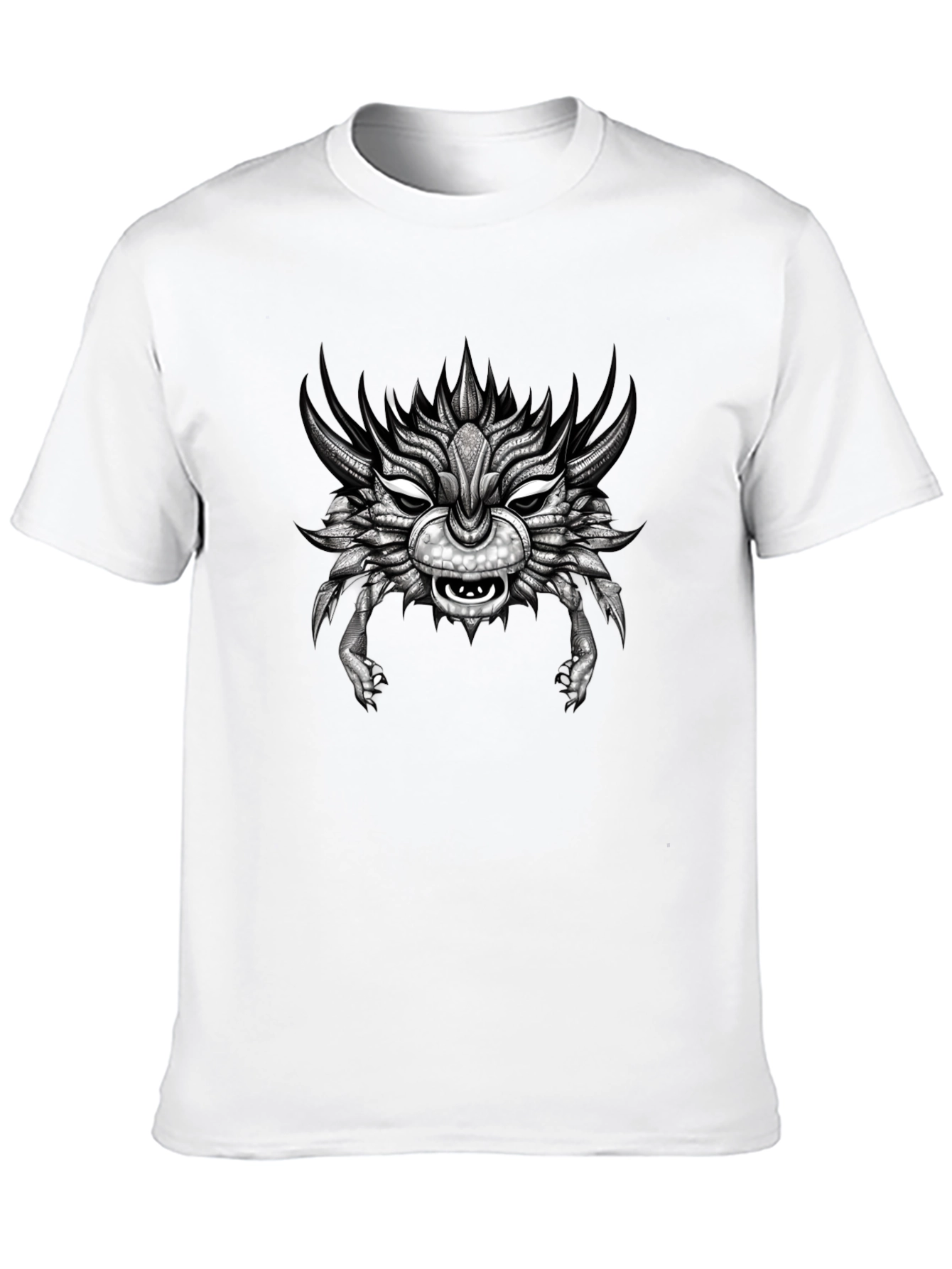 Black Unique Creature Graphic T-Shirt - Black view 10
