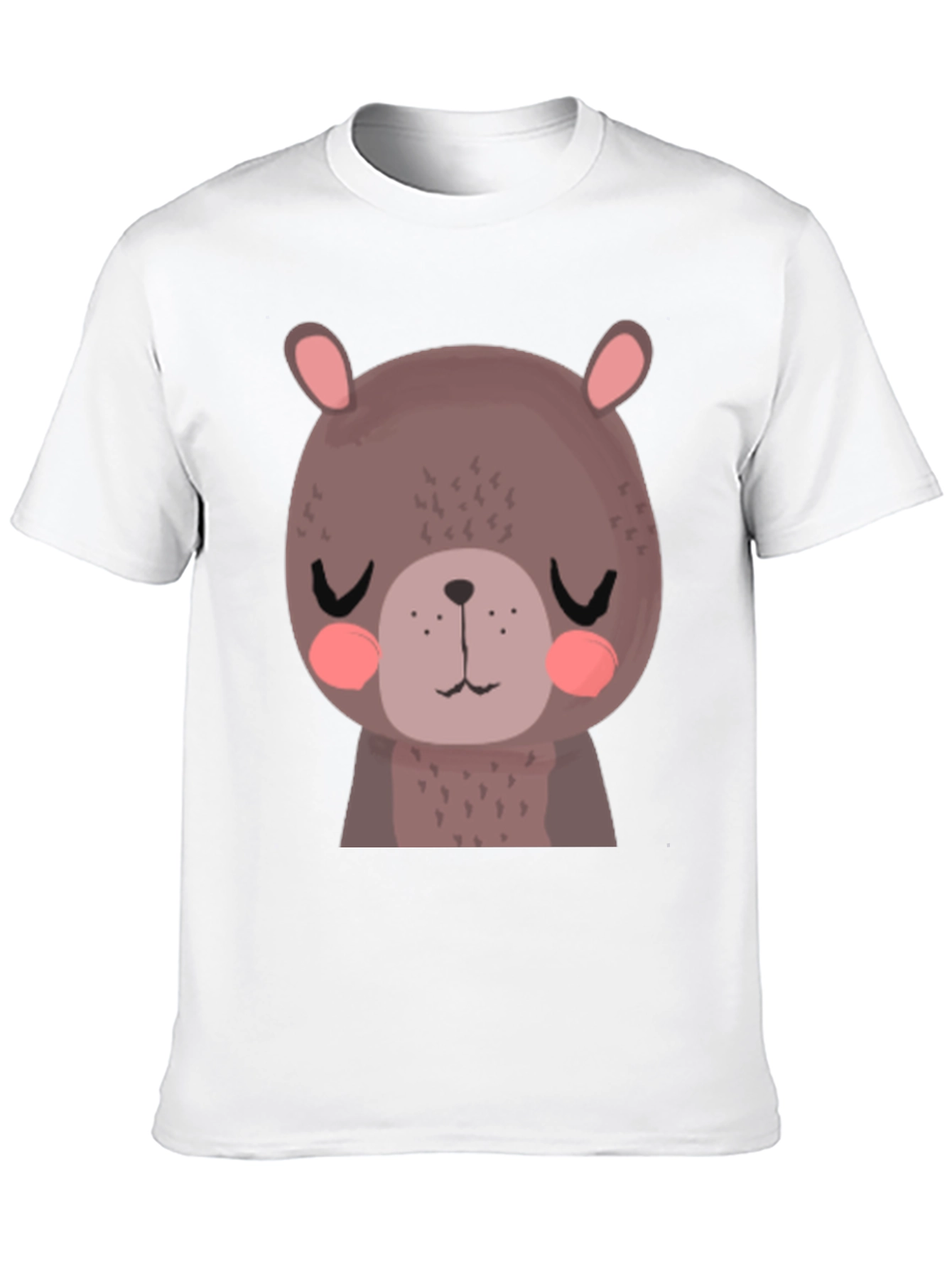 Black Cute Bear Graphic T-Shirt - Unisex Black Tee view 10