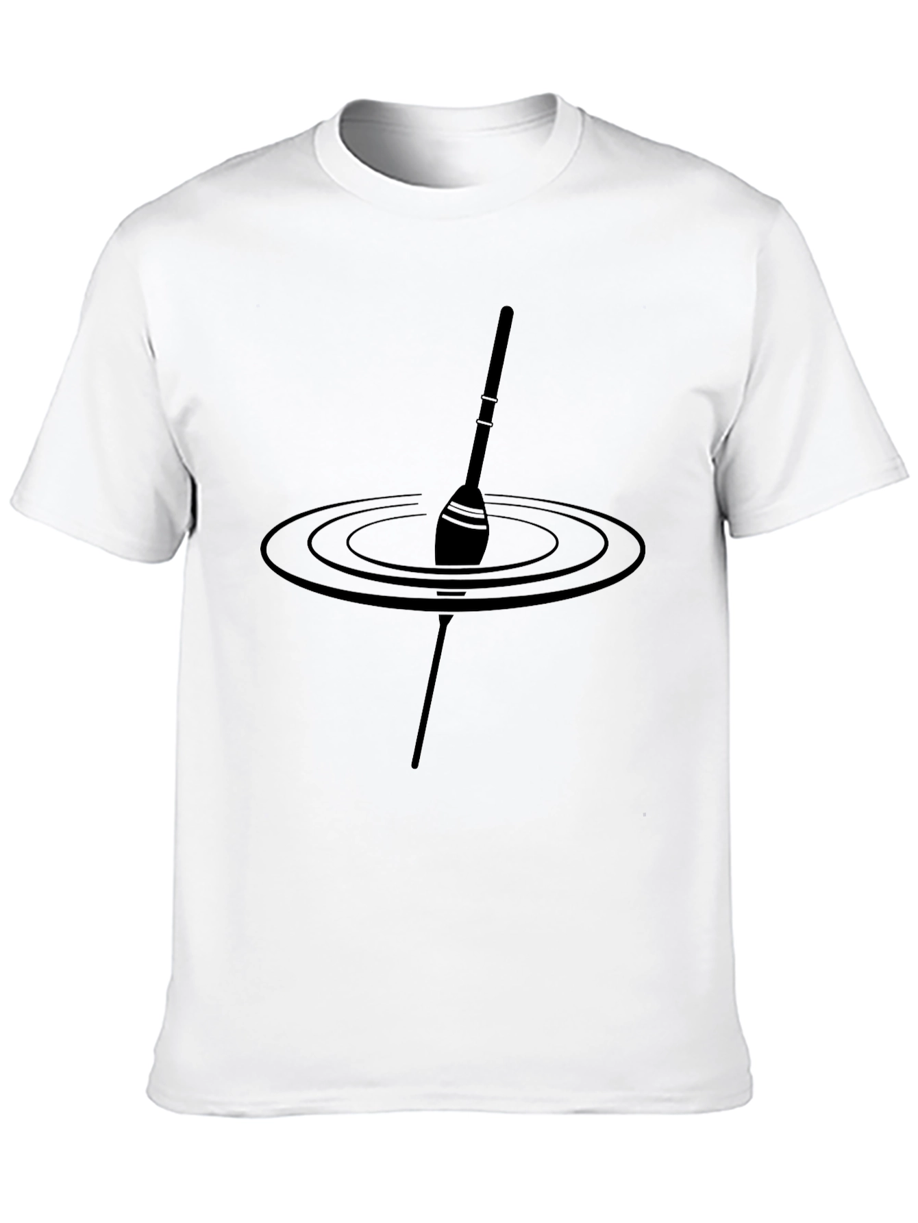 Black Fishing Bobber Graphic Tee - Black Cotton T-Shirt view 10