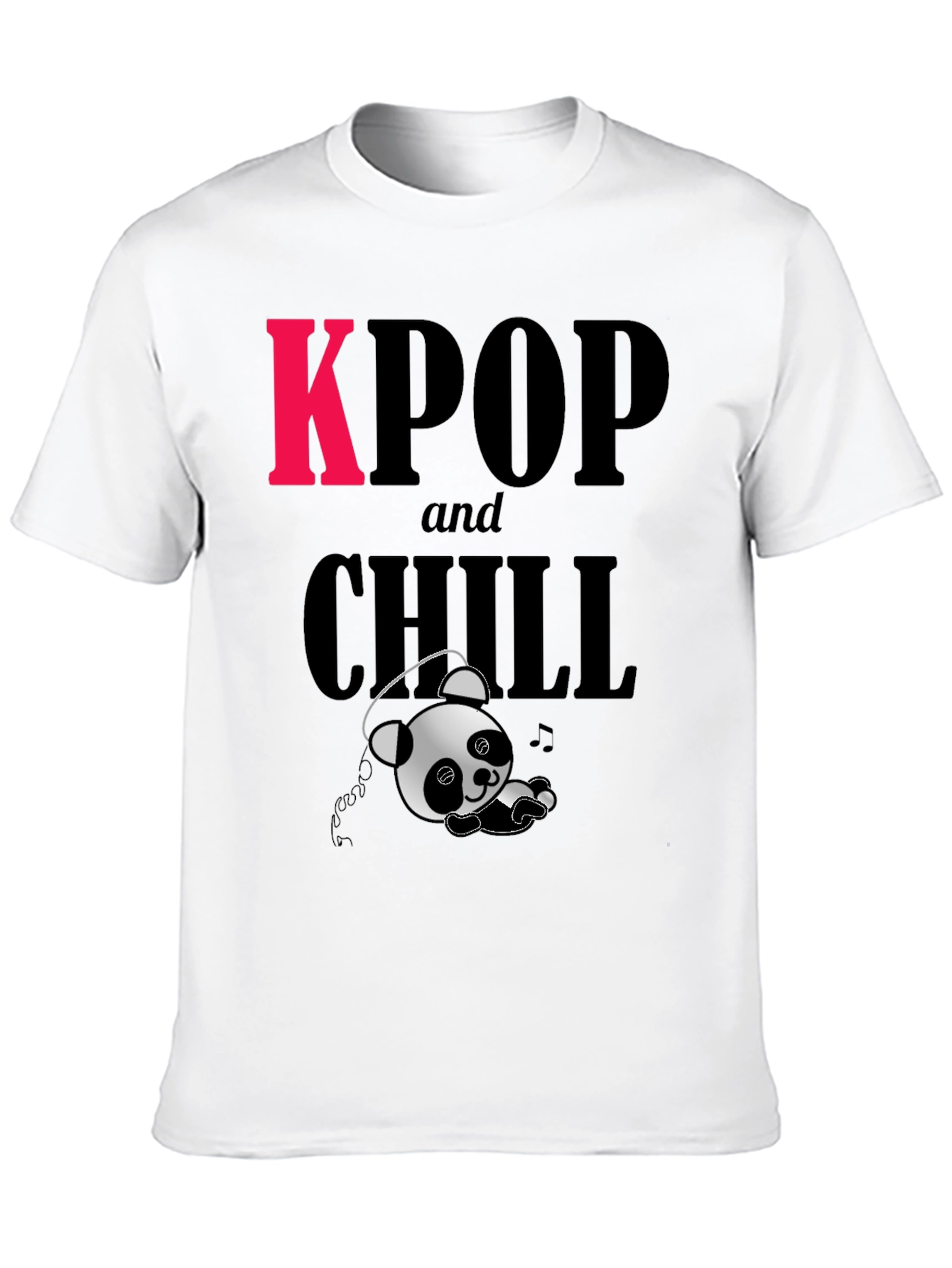 Black KPOP and Chill Panda Graphic Tee view 10