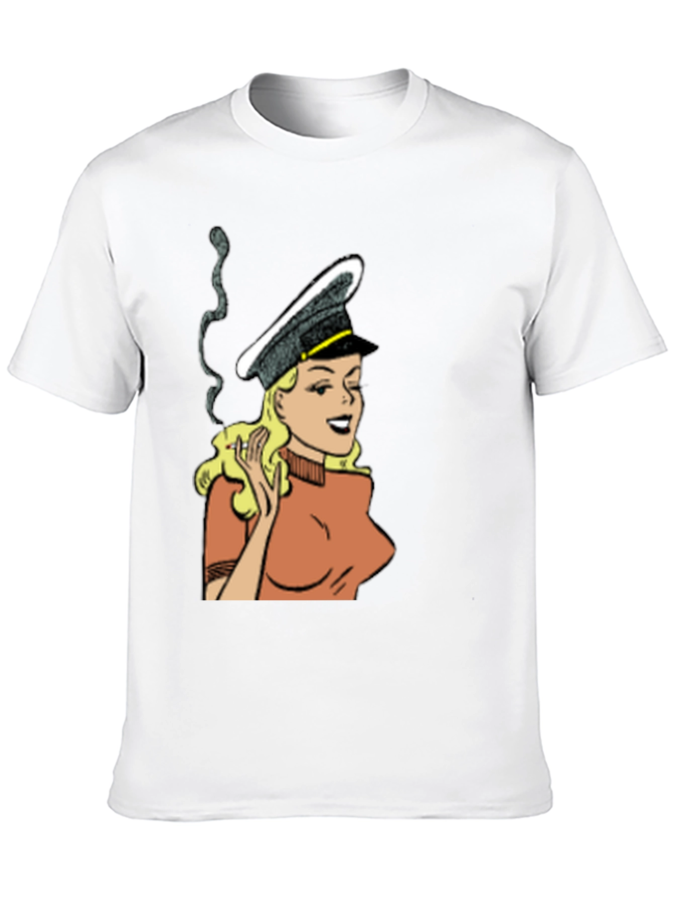 Black Smoking Cartoon Woman Black T-Shirt view 10