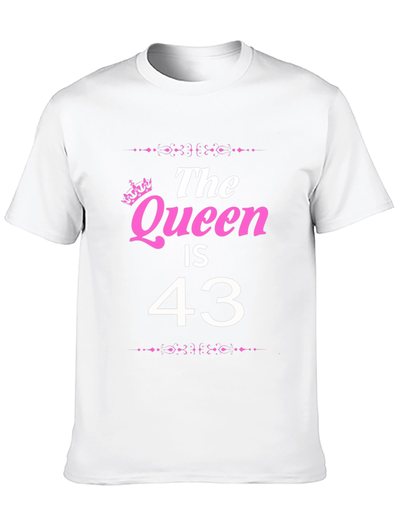 Black The Queen is 43 - Birthday T-Shirt view 10