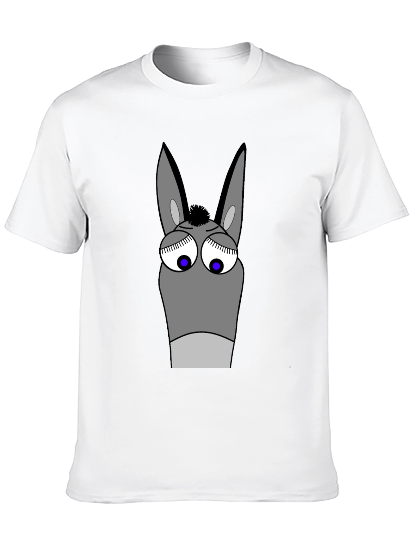 Black Funny Donkey Cartoon Graphic T-Shirt - Black view 10