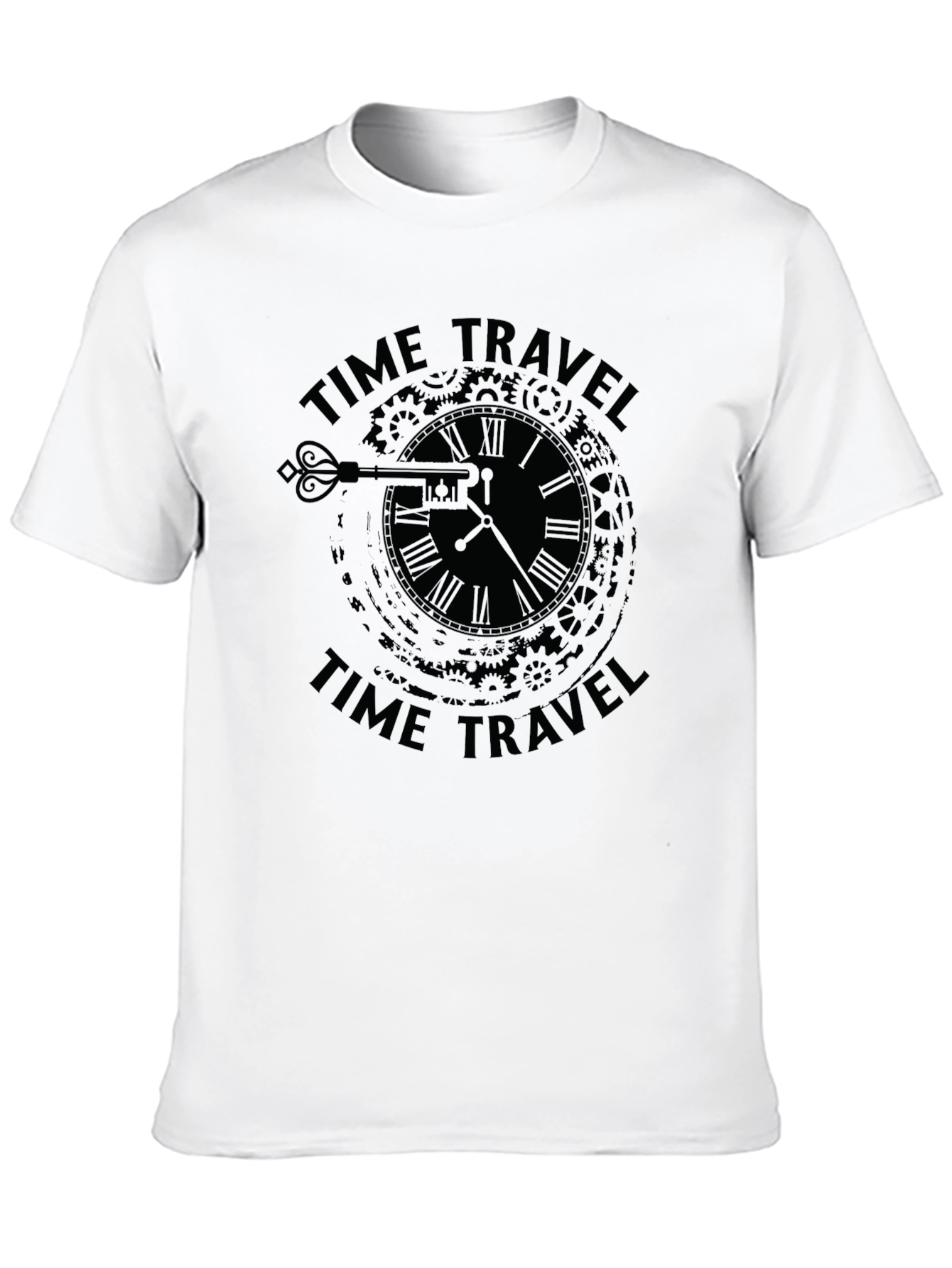 Black Time Travel Clock Graphic T-Shirt - Black view 10