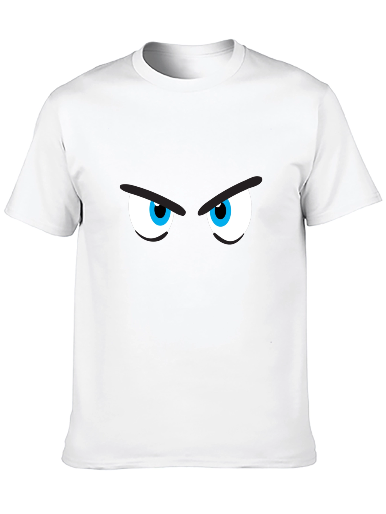 Black Men's Black T-Shirt with Cartoon Eyes view 10