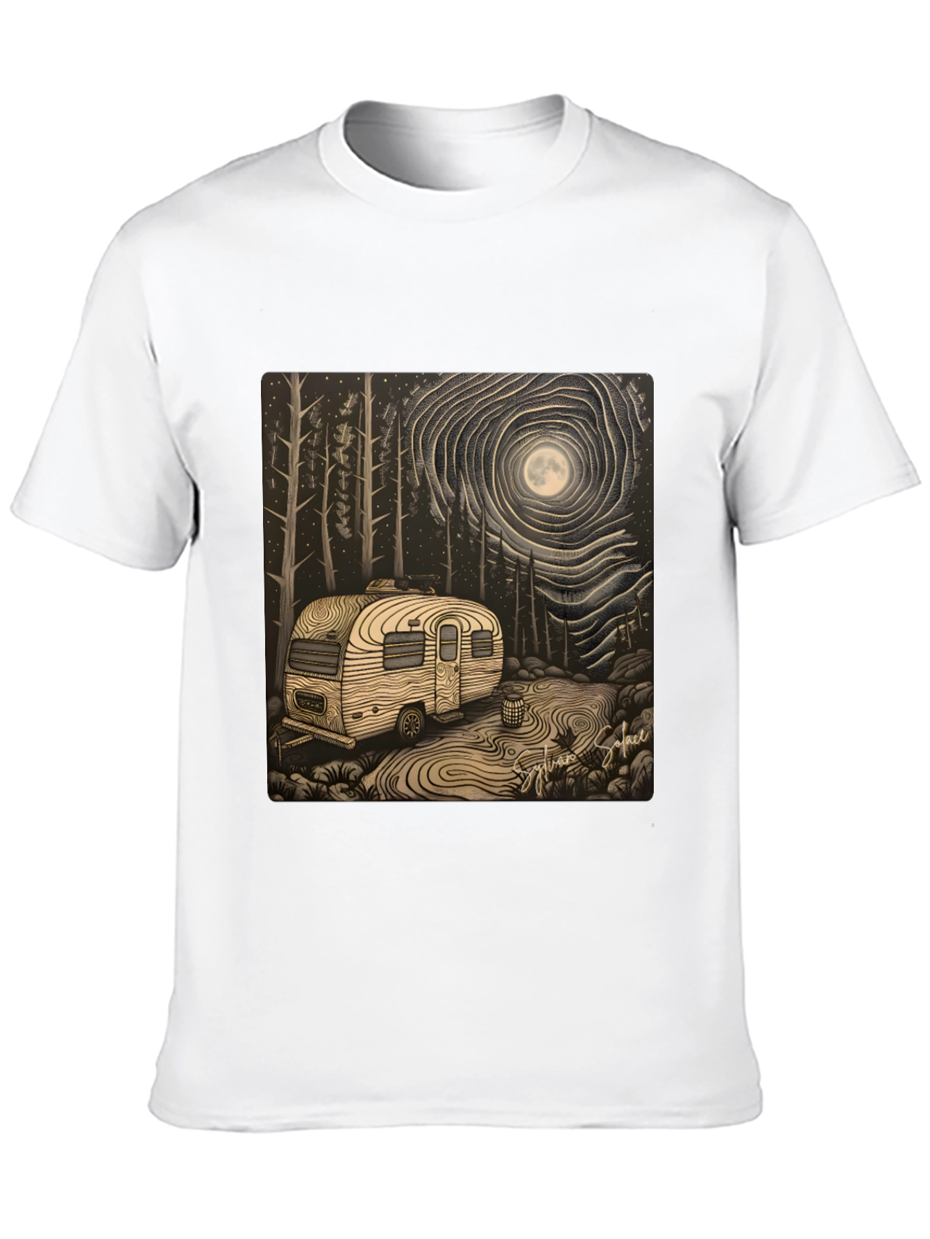 Black Camping Under the Moon T-Shirt view 10