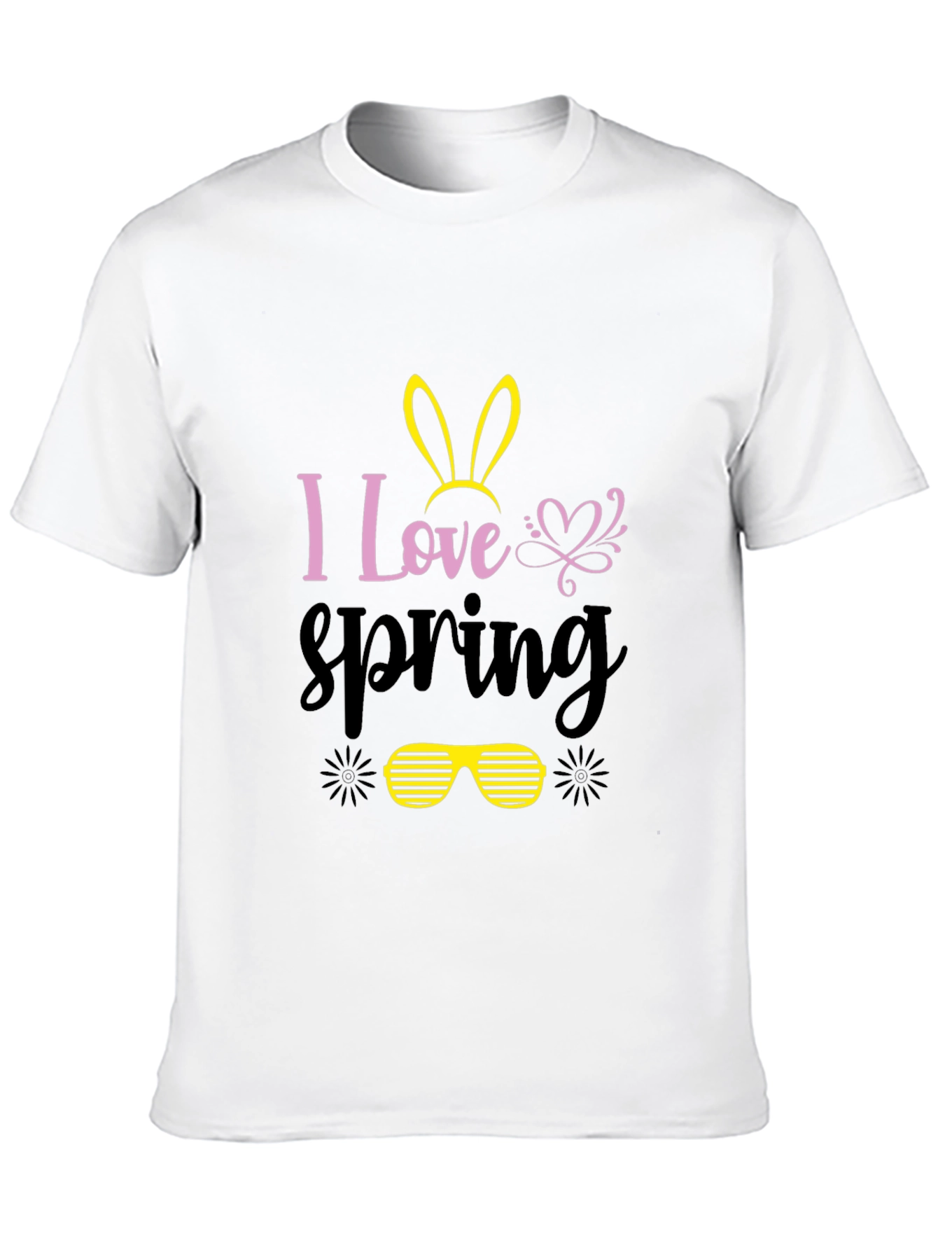 Black I Love Spring Bunny T-Shirt view 10