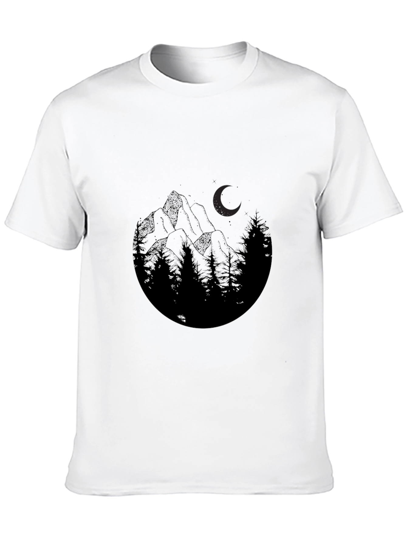 Black Mountain Moon Graphic Tee - Black Cotton Blend view 10