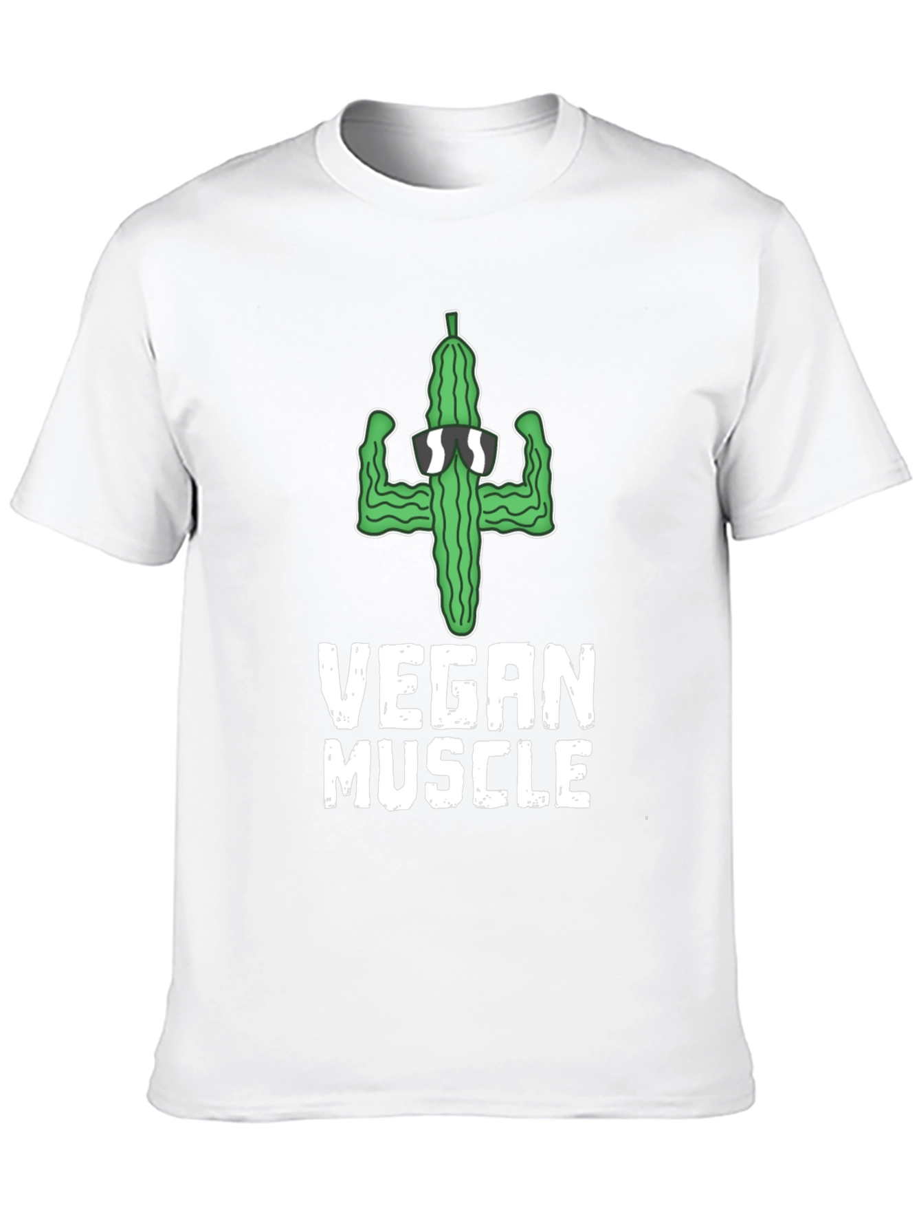 Black Vegan Muscle T-Shirt: Cucumber Gym Humor view 10