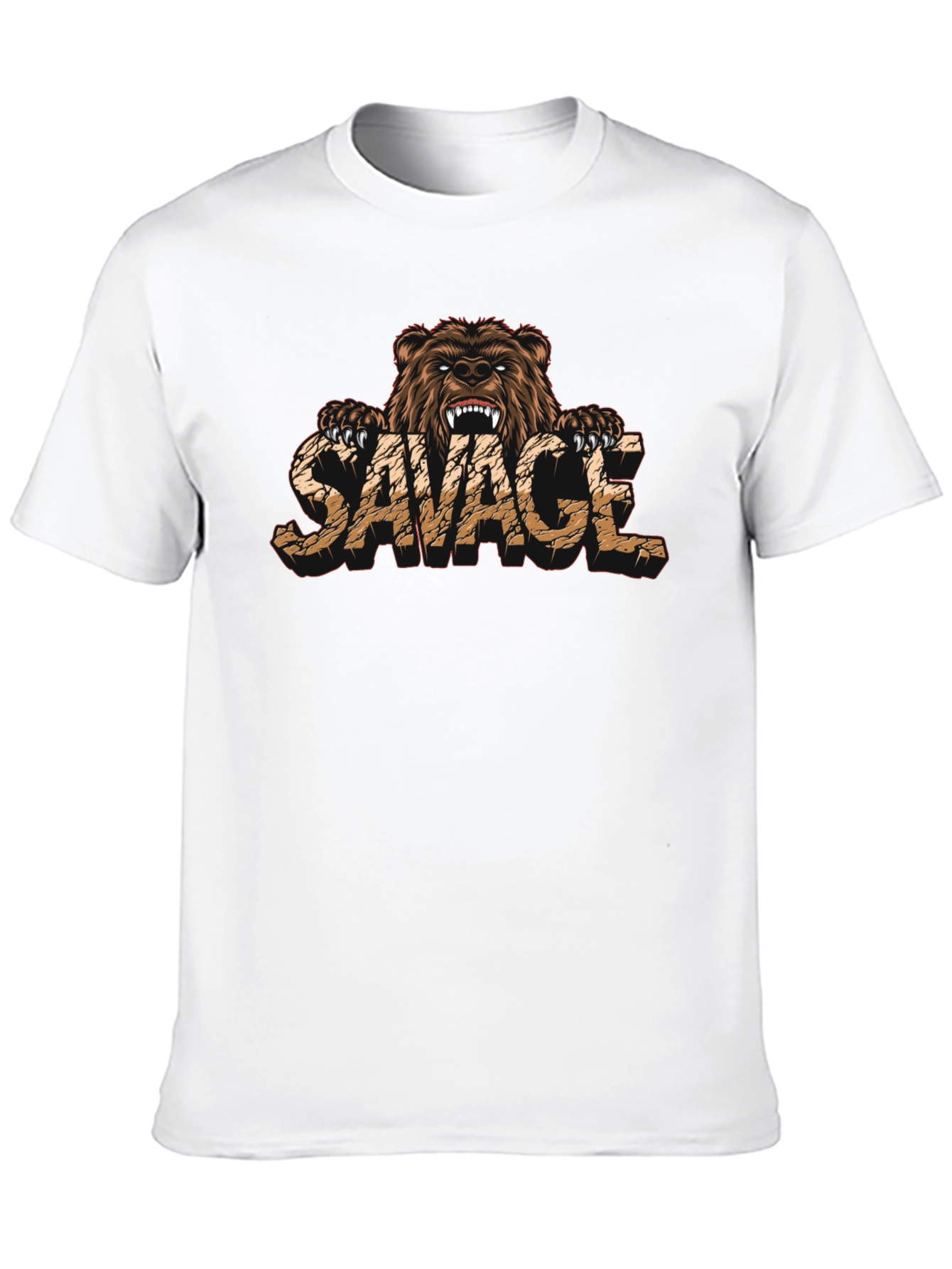 Black Savage Bear Graphic Print T-Shirt view 10