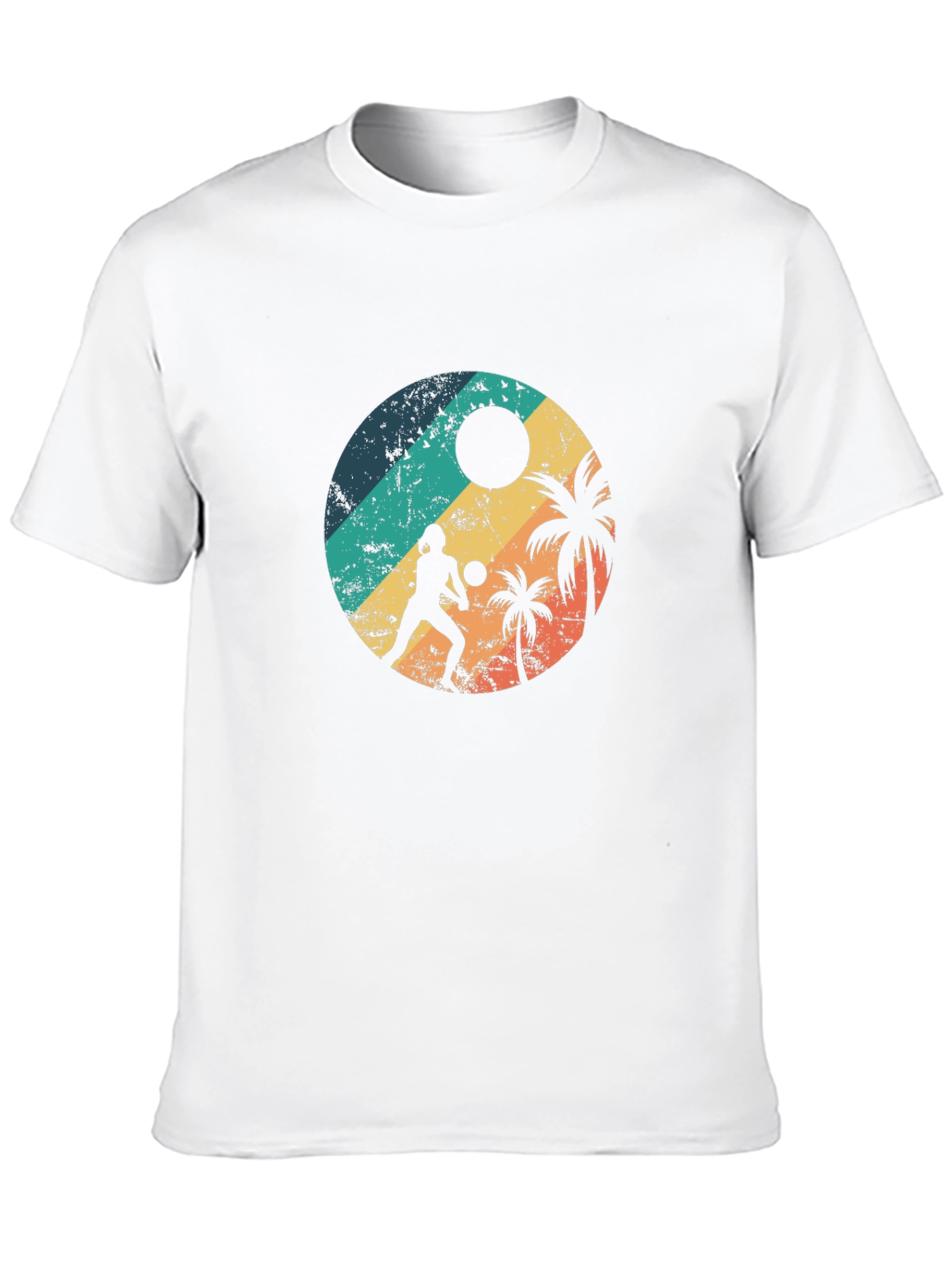 Black Retro Beach Volleyball T-Shirt view 10