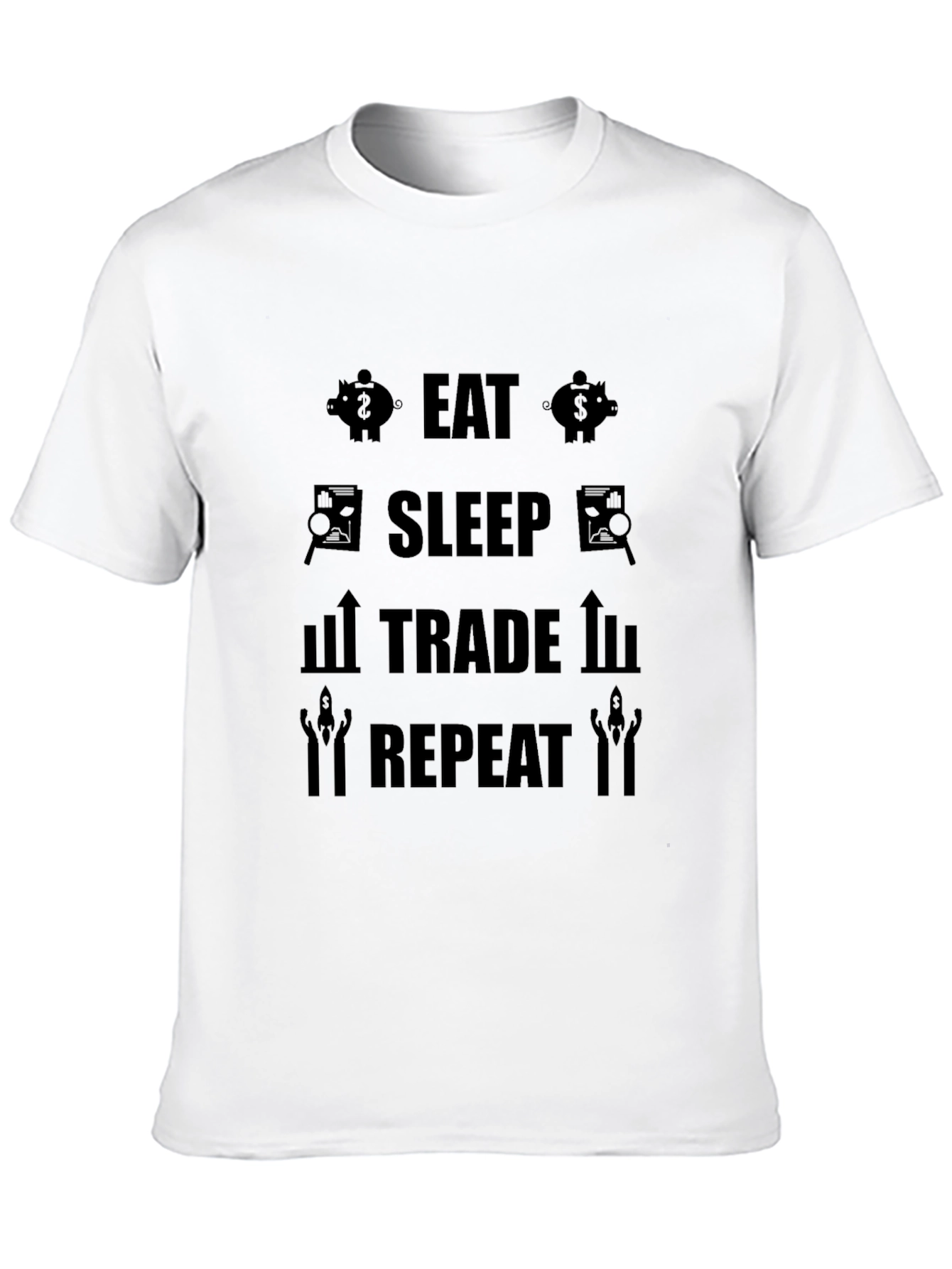 Black Eat Sleep Trade Repeat Graphic T-Shirt view 10