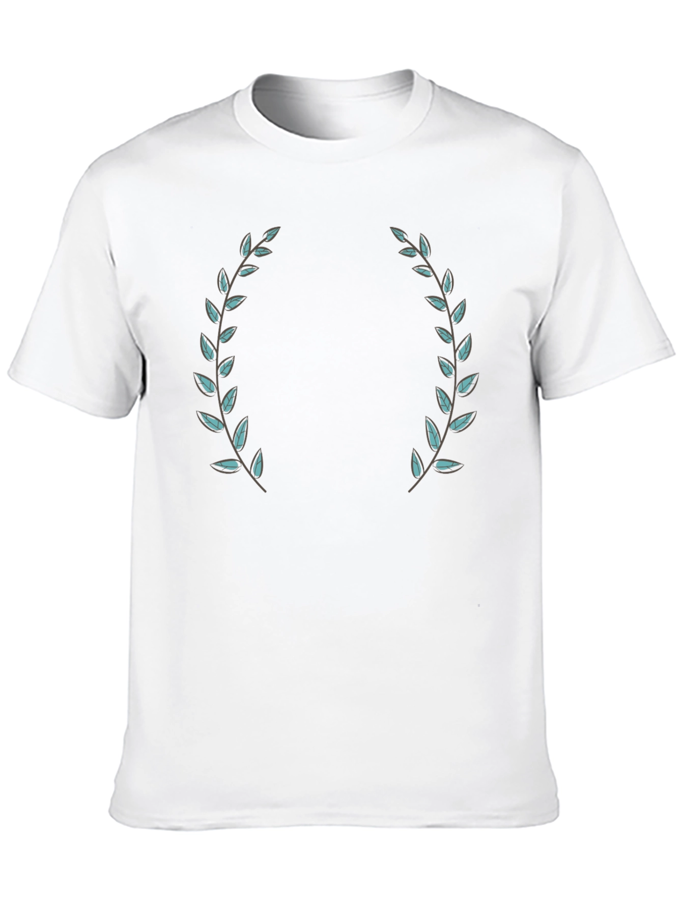 Black Black T-Shirt with Laurel Wreath Design view 10