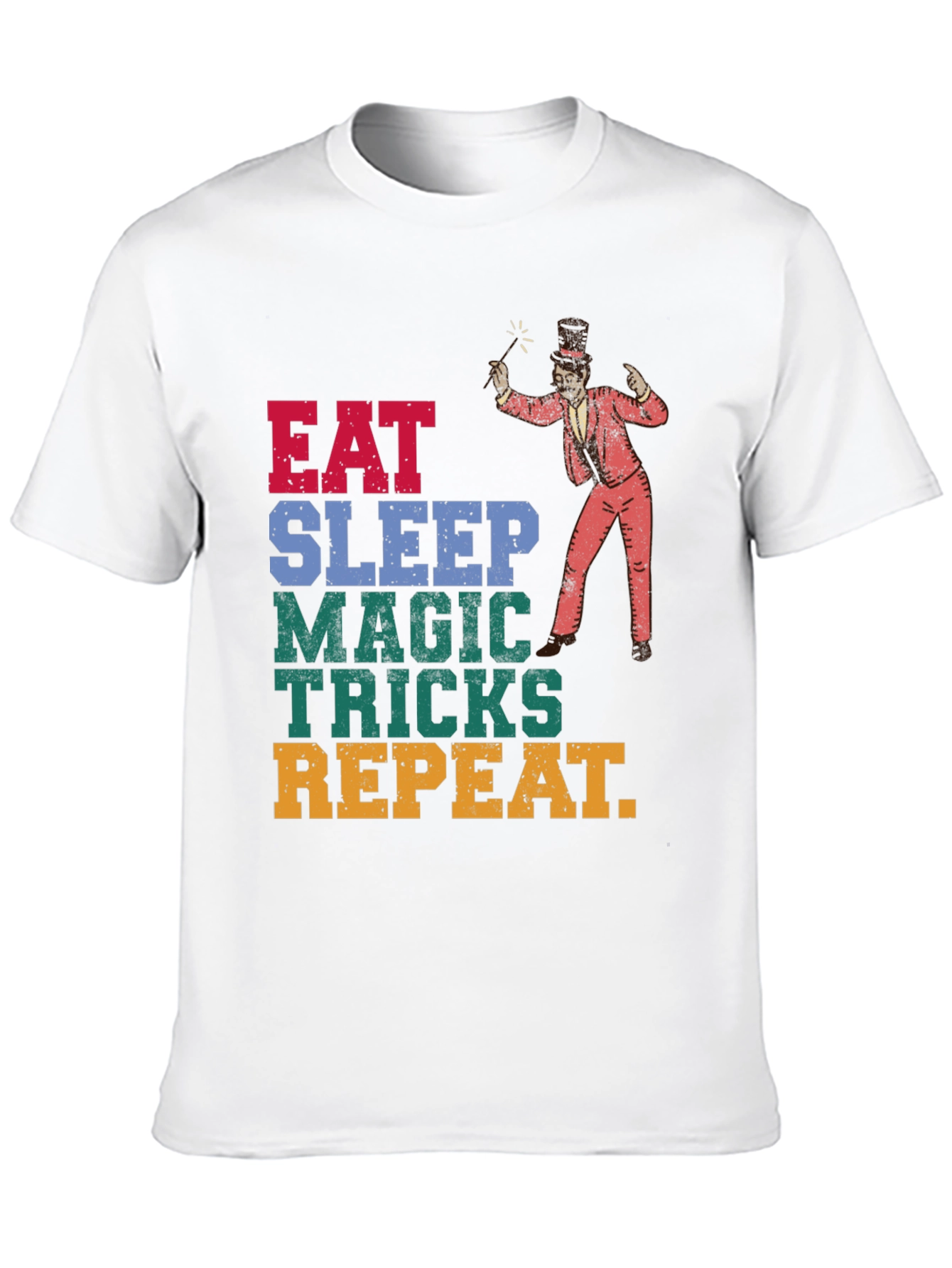 Black Eat Sleep Magic Tricks Repeat Graphic Tee view 10