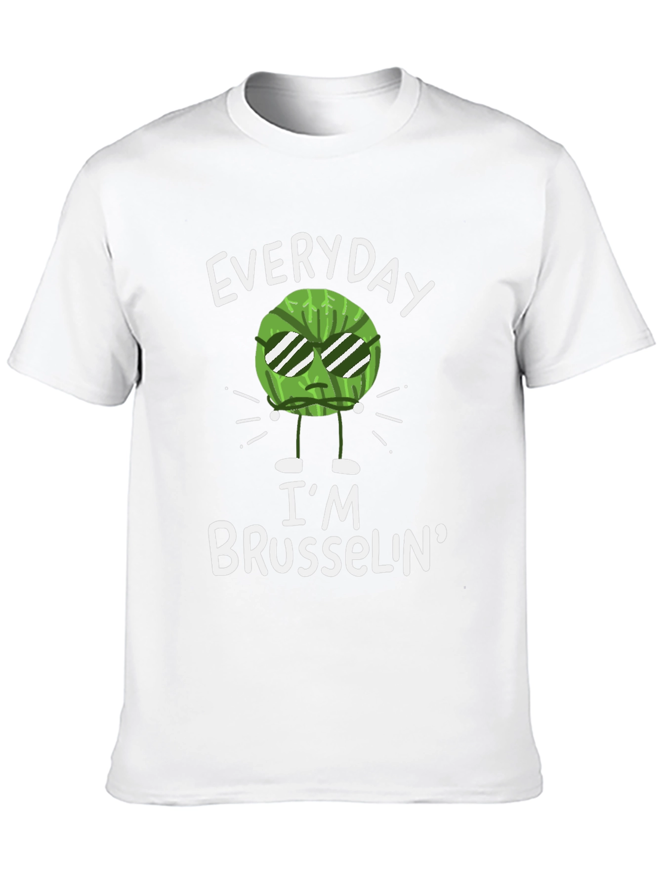 Black Everyday I'm Brusselin' T-Shirt - Funny Vegetable Pun Tee view 10