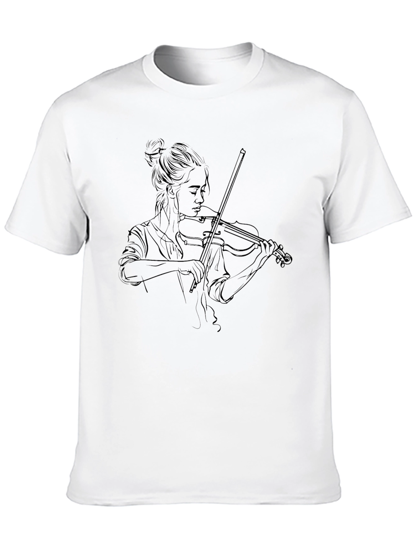 Black Violin Player Graphic Tee - Unisex Black T-Shirt view 10