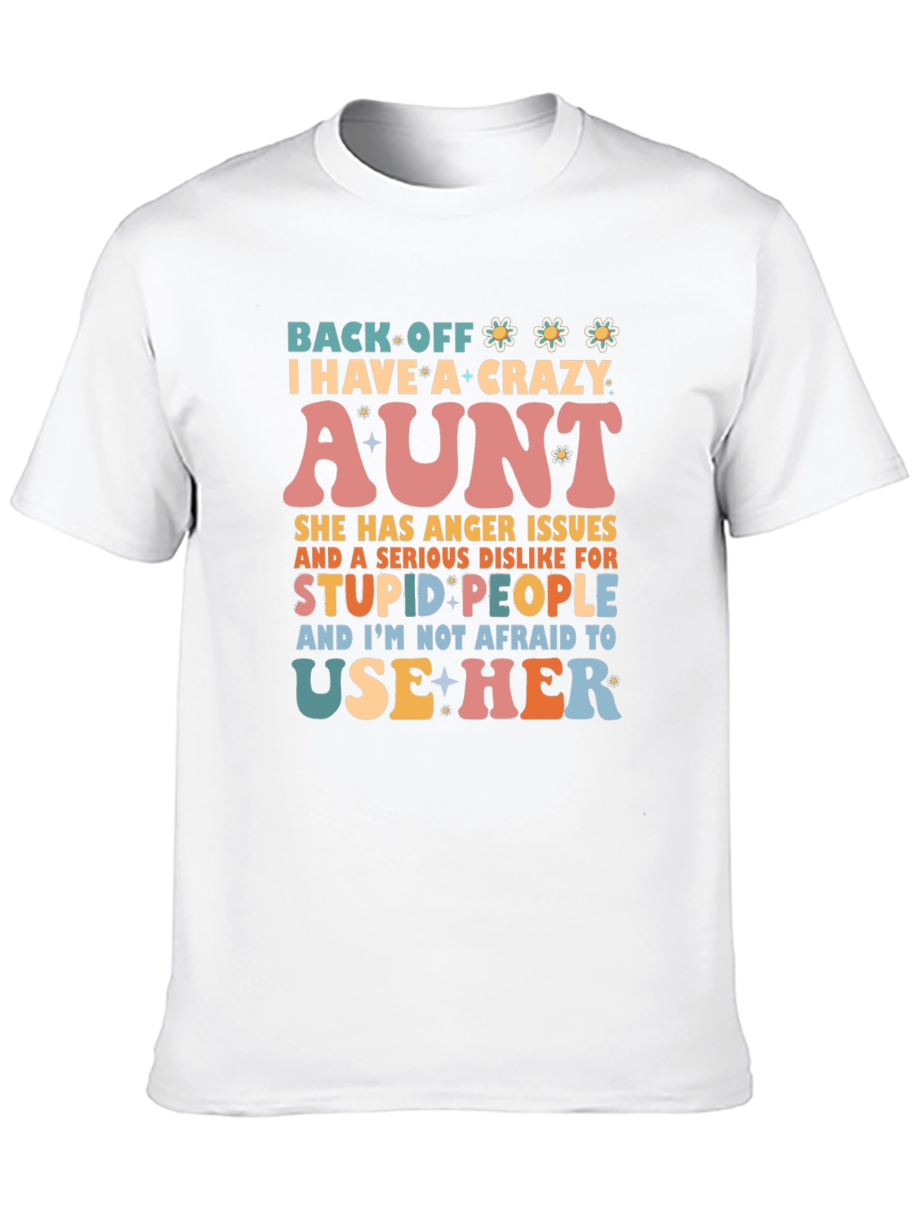 Black Crazy Aunt T-Shirt - Novelty Graphic Tee view 10